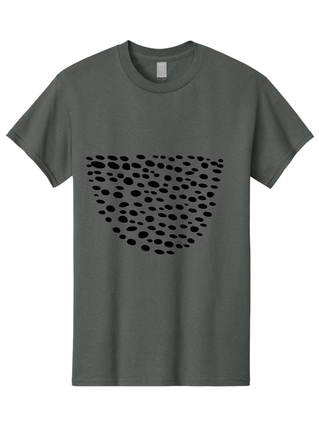 Black-Dots-Heart Men'S Graphic Tee, 100% Cotton, Comfortable Casual Summer Wear, Machine Washable, Black Dots Forming Heart Shape, Minimalist Design, Abstract Heart, Modern Art, Simple Graphics, Dot Pattern, Heart Illustration, Cute Design -  Aaa371