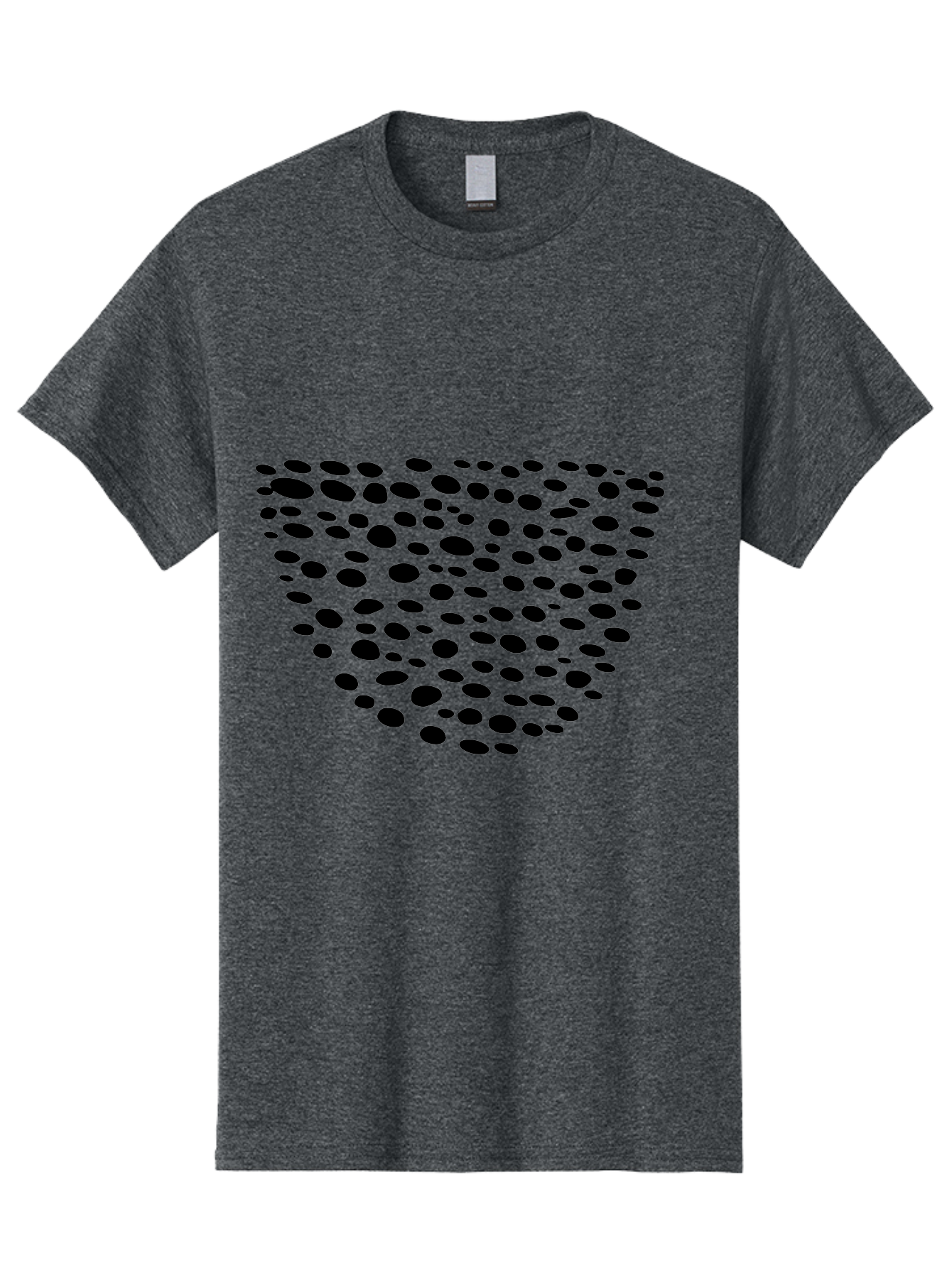 Black-Dots-Heart Men'S Graphic Tee, 100% Cotton, Comfortable Casual Summer Wear, Machine Washable, Black Dots Forming Heart Shape, Minimalist Design, Abstract Heart, Modern Art, Simple Graphics, Dot Pattern, Heart Illustration, Cute Design -  Aaa371
