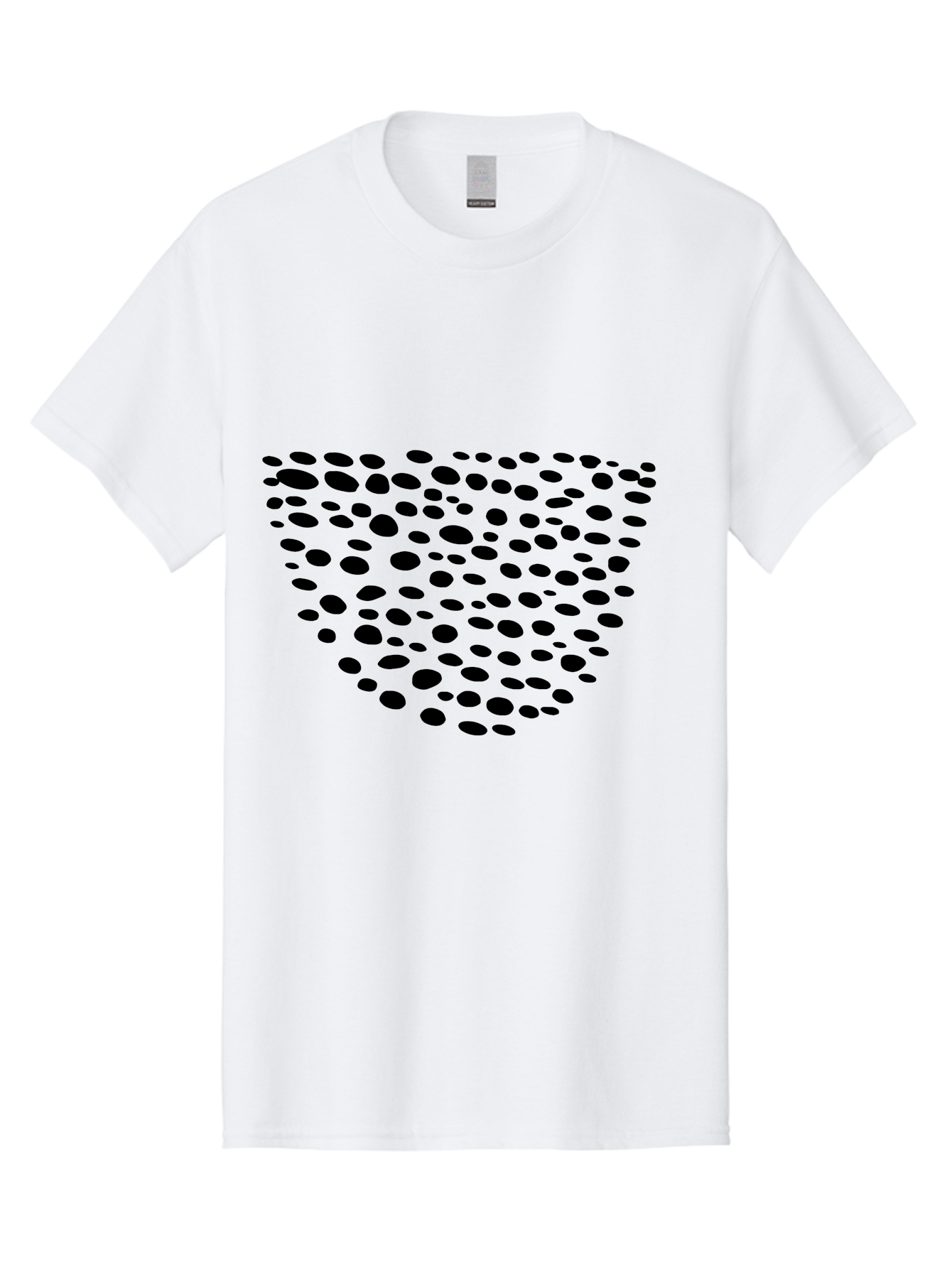 Black-Dots-Heart Men'S Graphic Tee, 100% Cotton, Comfortable Casual Summer Wear, Machine Washable, Black Dots Forming Heart Shape, Minimalist Design, Abstract Heart, Modern Art, Simple Graphics, Dot Pattern, Heart Illustration, Cute Design -  Aaa371