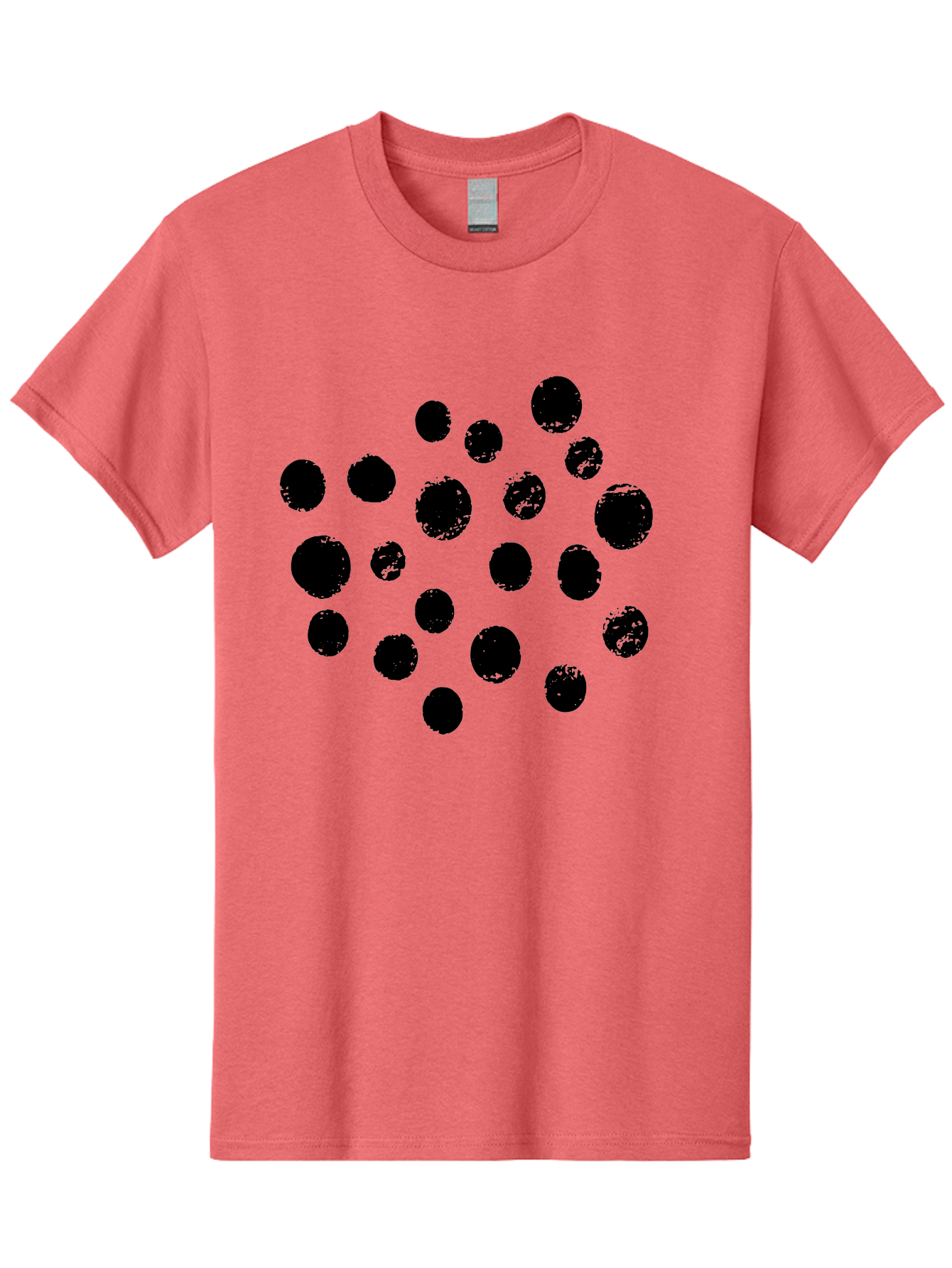 Black-Dots Men'S Graphic Tee, 100% Cotton, Comfortable Casual Summer Wear, Machine Washable, Black Dots, Scattered Dots, Round Shapes, Abstract Design, Creative Pattern, Artistic Elements, Modern Graphic, Simple Shapes -  Aaa372