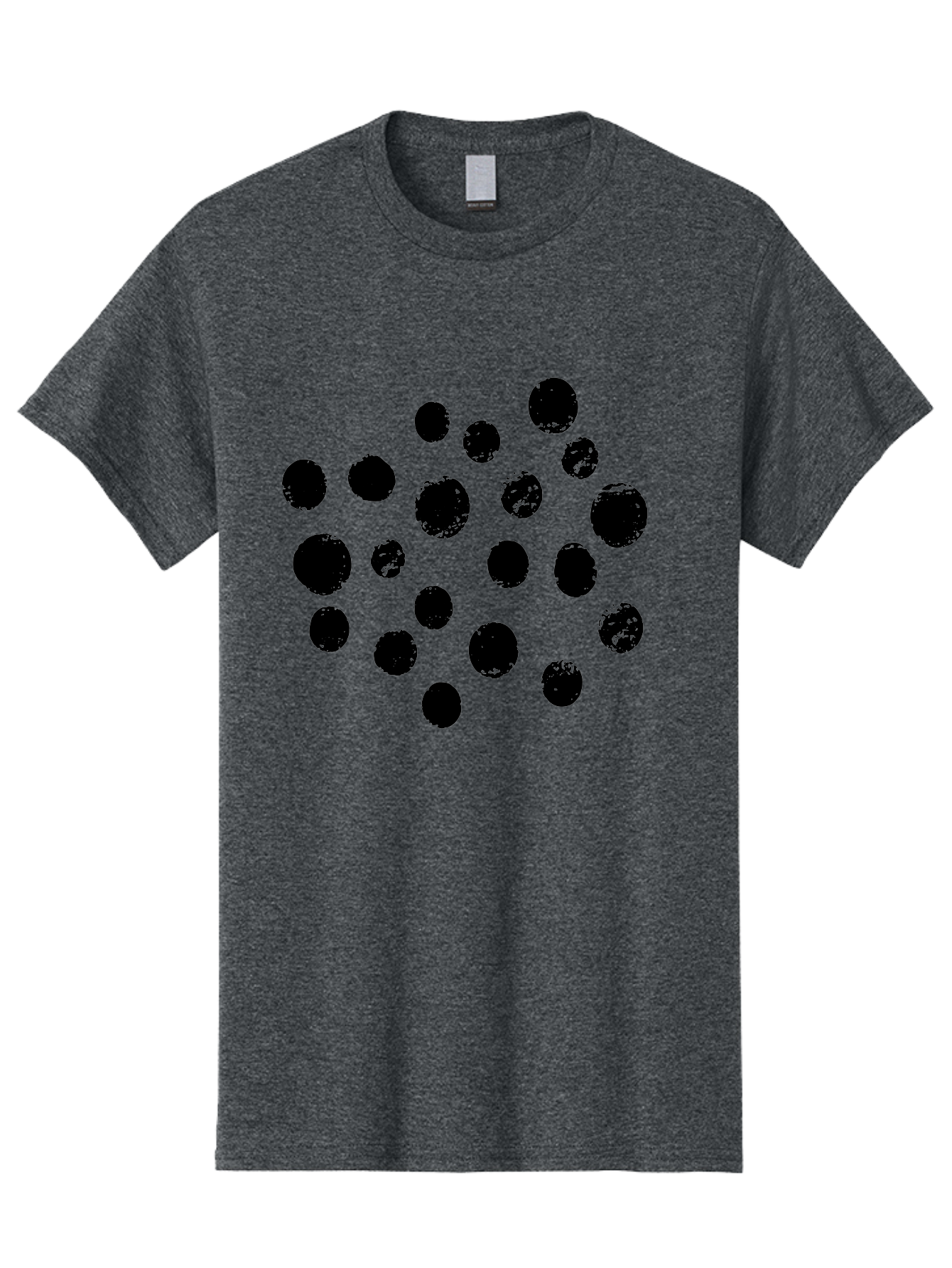 Black-Dots Men'S Graphic Tee, 100% Cotton, Comfortable Casual Summer Wear, Machine Washable, Black Dots, Scattered Dots, Round Shapes, Abstract Design, Creative Pattern, Artistic Elements, Modern Graphic, Simple Shapes -  Aaa372