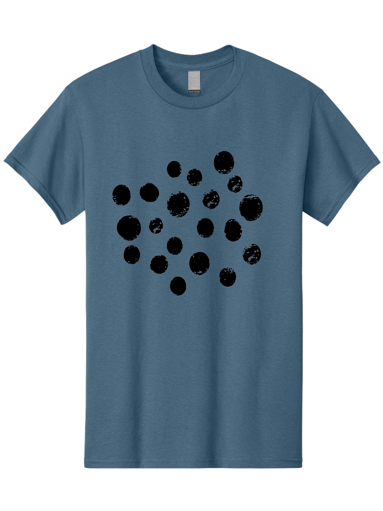 Black-Dots Men'S Graphic Tee, 100% Cotton, Comfortable Casual Summer Wear, Machine Washable, Black Dots, Scattered Dots, Round Shapes, Abstract Design, Creative Pattern, Artistic Elements, Modern Graphic, Simple Shapes -  Aaa372