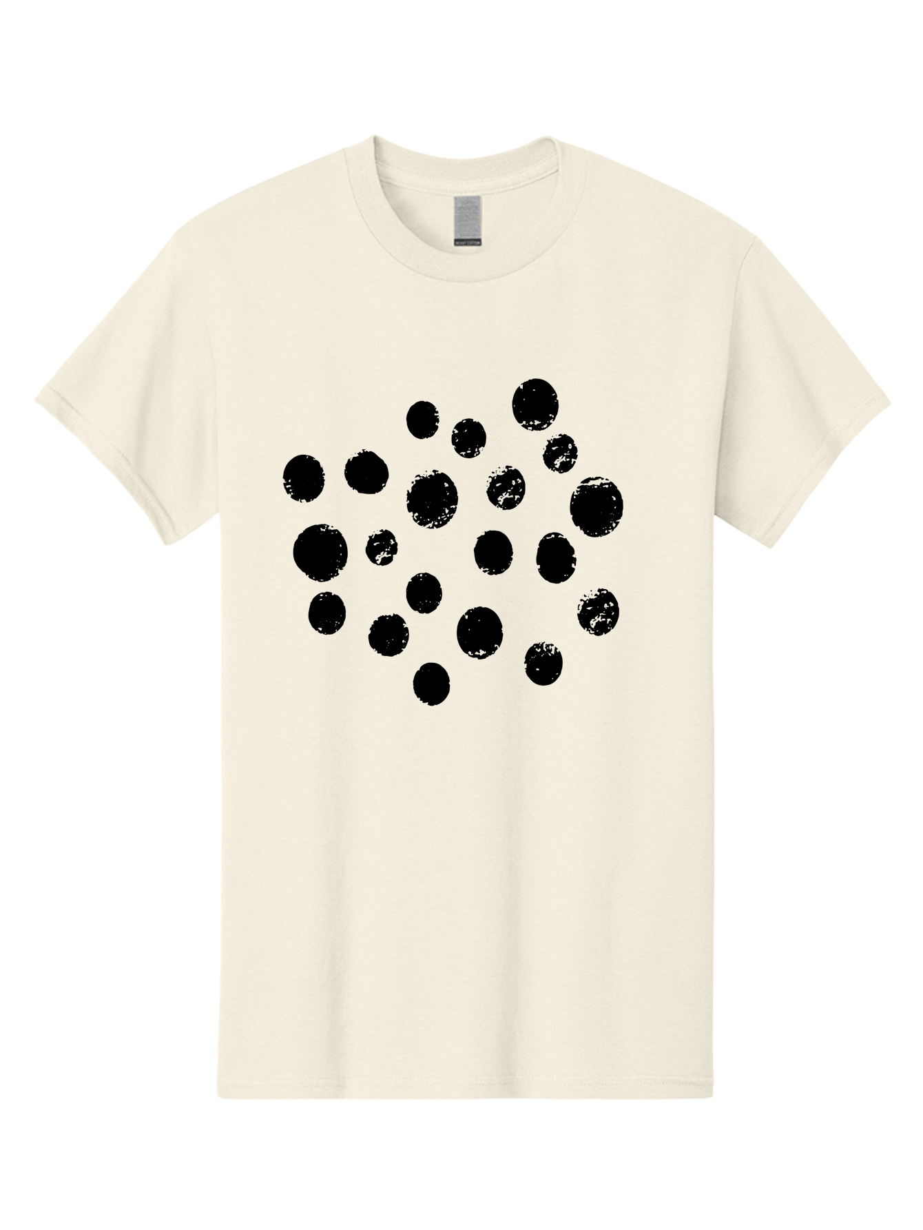 Black-Dots Men'S Graphic Tee, 100% Cotton, Comfortable Casual Summer Wear, Machine Washable, Black Dots, Scattered Dots, Round Shapes, Abstract Design, Creative Pattern, Artistic Elements, Modern Graphic, Simple Shapes -  Aaa372