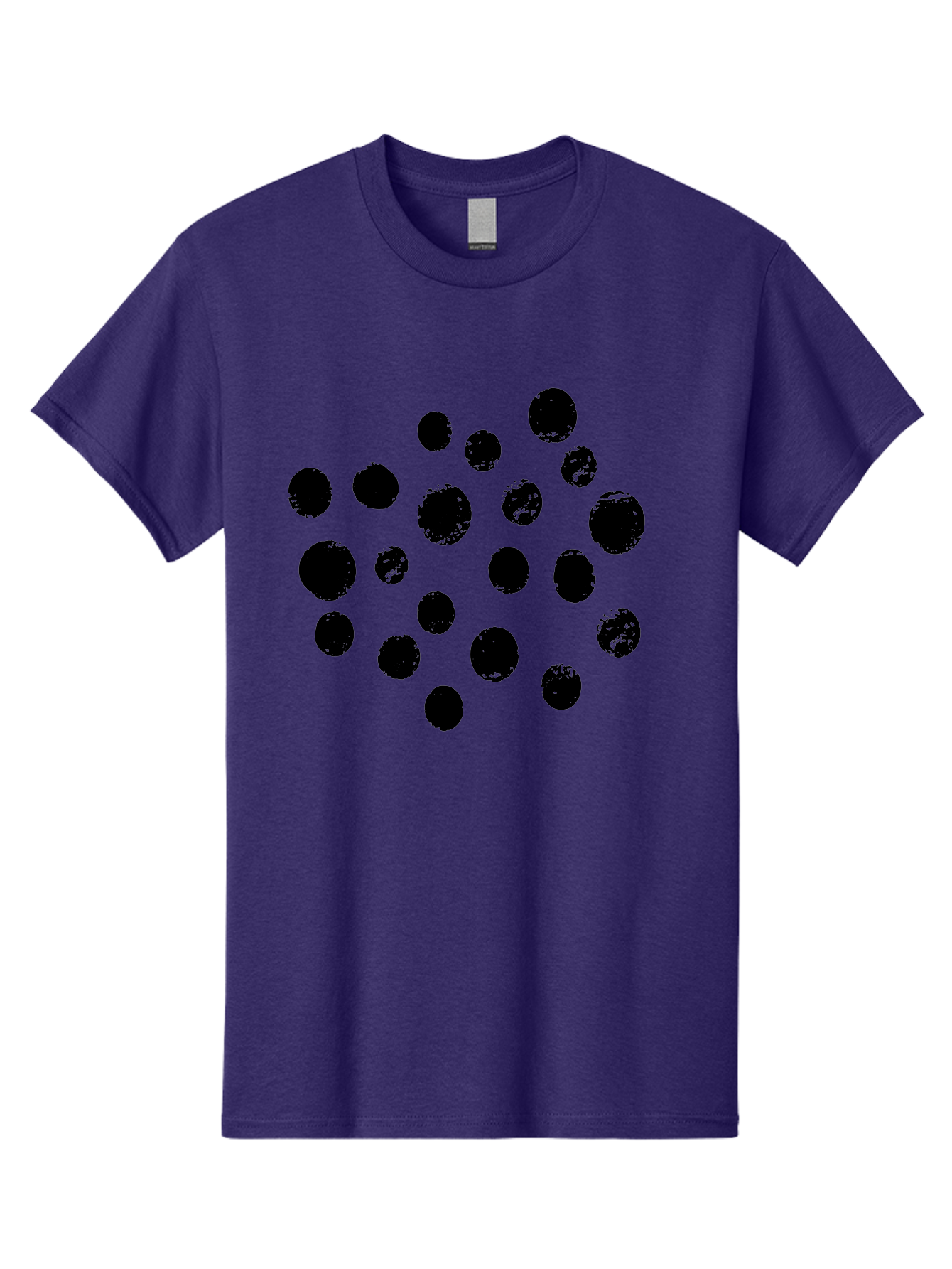 Black-Dots Men'S Graphic Tee, 100% Cotton, Comfortable Casual Summer Wear, Machine Washable, Black Dots, Scattered Dots, Round Shapes, Abstract Design, Creative Pattern, Artistic Elements, Modern Graphic, Simple Shapes -  Aaa372