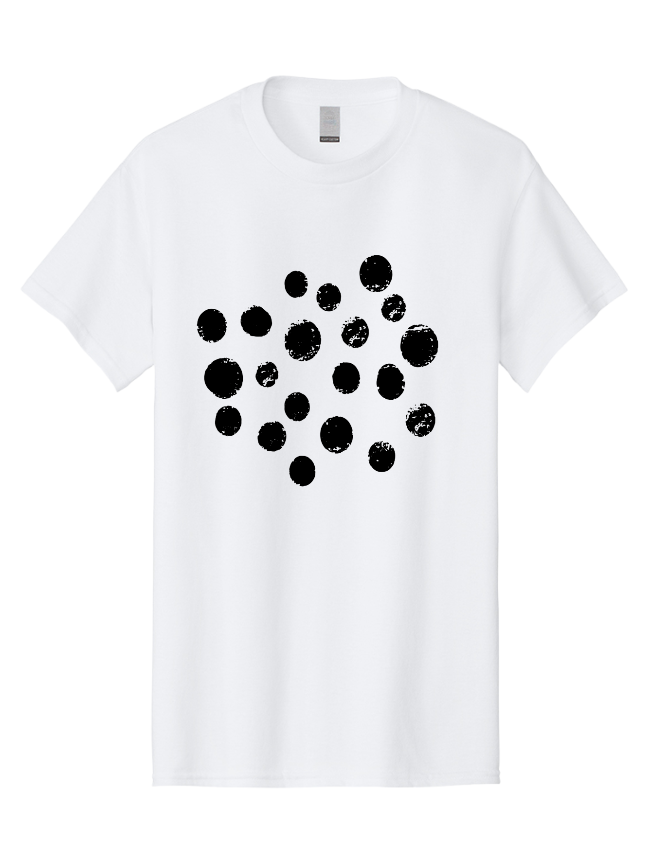 Black-Dots Men'S Graphic Tee, 100% Cotton, Comfortable Casual Summer Wear, Machine Washable, Black Dots, Scattered Dots, Round Shapes, Abstract Design, Creative Pattern, Artistic Elements, Modern Graphic, Simple Shapes -  Aaa372