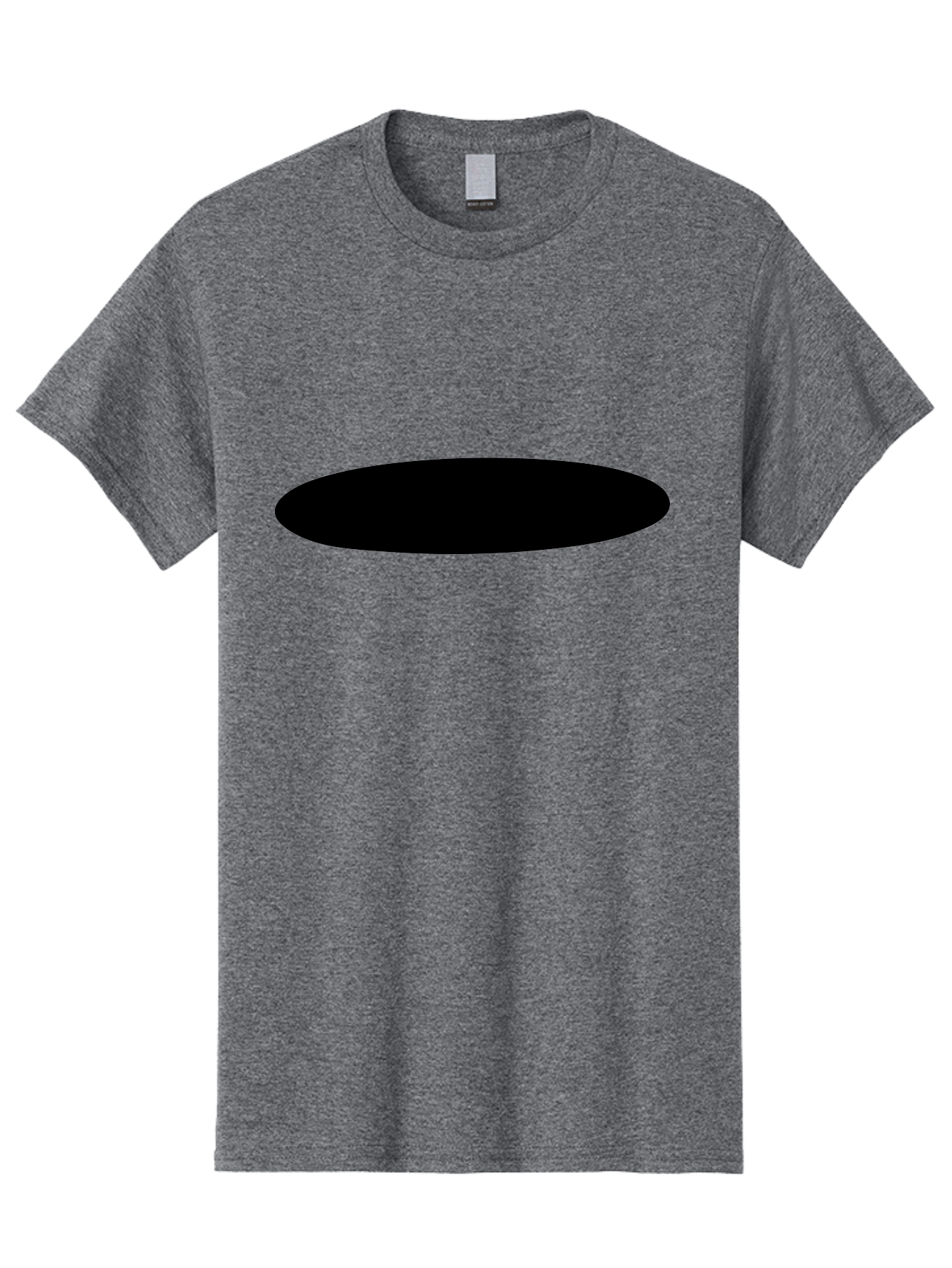 Black-Ellipse Men'S Graphic Tee, 100% Cotton, Comfortable Casual Summer Wear, Machine Washable, Black Ellipse, Minimalist Design, Simple Shape, Abstract Art, Geometric Figure, Modern Graphic -  Aaa373