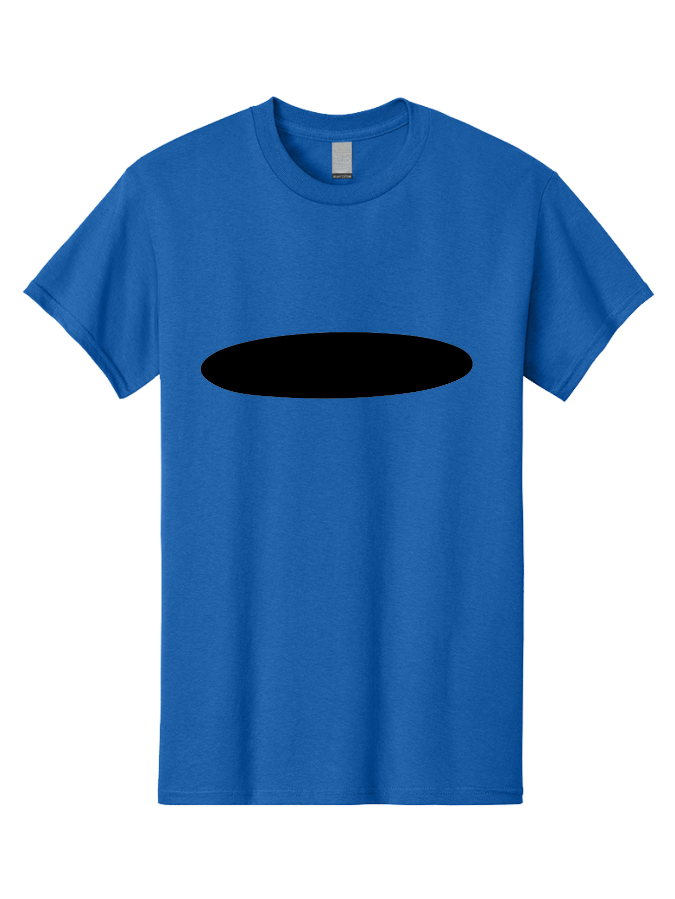 Black-Ellipse Men'S Graphic Tee, 100% Cotton, Comfortable Casual Summer Wear, Machine Washable, Black Ellipse, Minimalist Design, Simple Shape, Abstract Art, Geometric Figure, Modern Graphic -  Aaa373