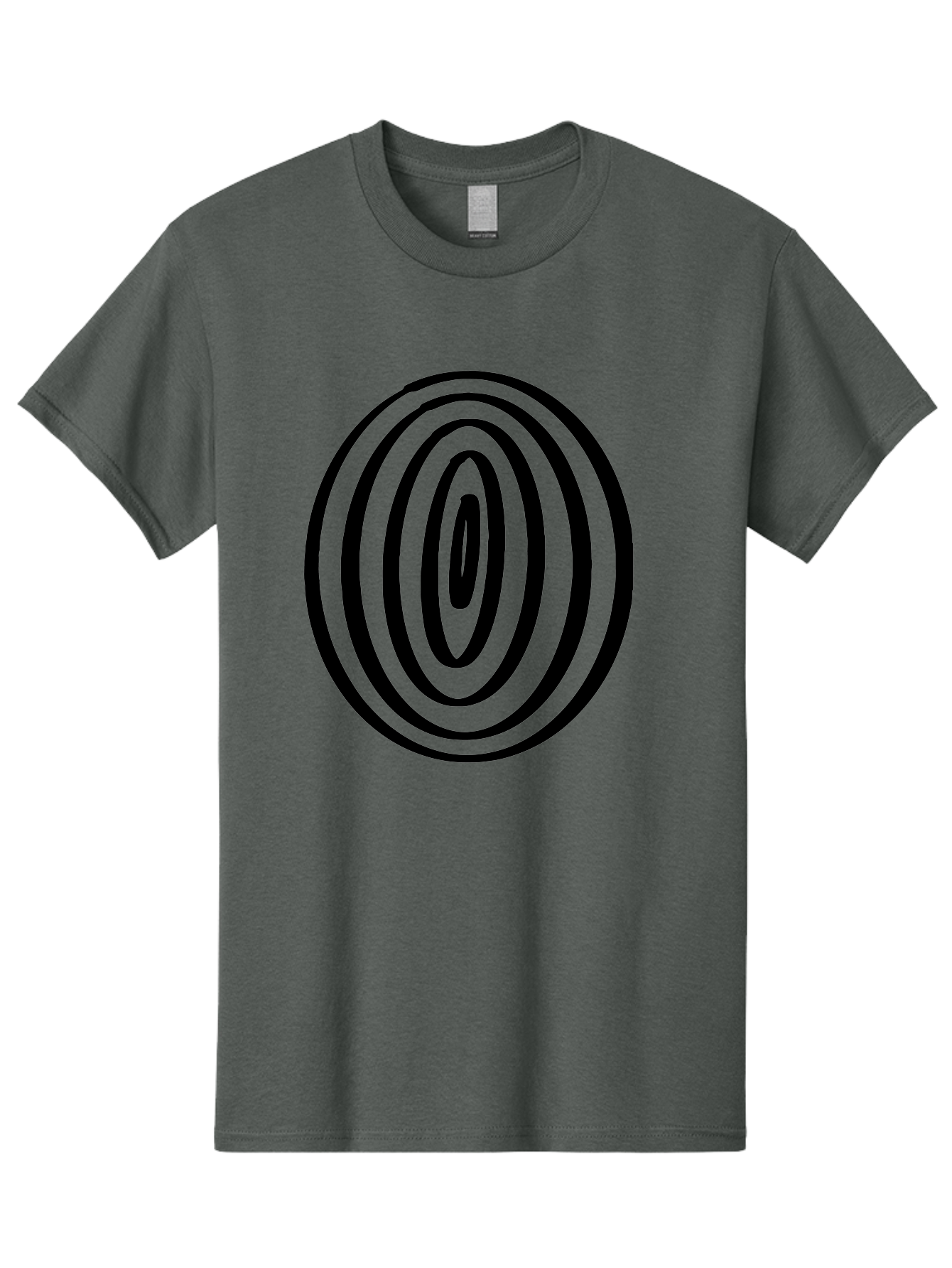 Black-Elliptical-Rings Men'S Graphic Tee, 100% Cotton, Comfortable Casual Summer Wear, Machine Washable, Concentric Circles, Abstract Art, Modern Design, Minimalist Pattern, Black Lines, Geometric Shape, Optical Illusion, Hypnotic Effect -  Aaa374