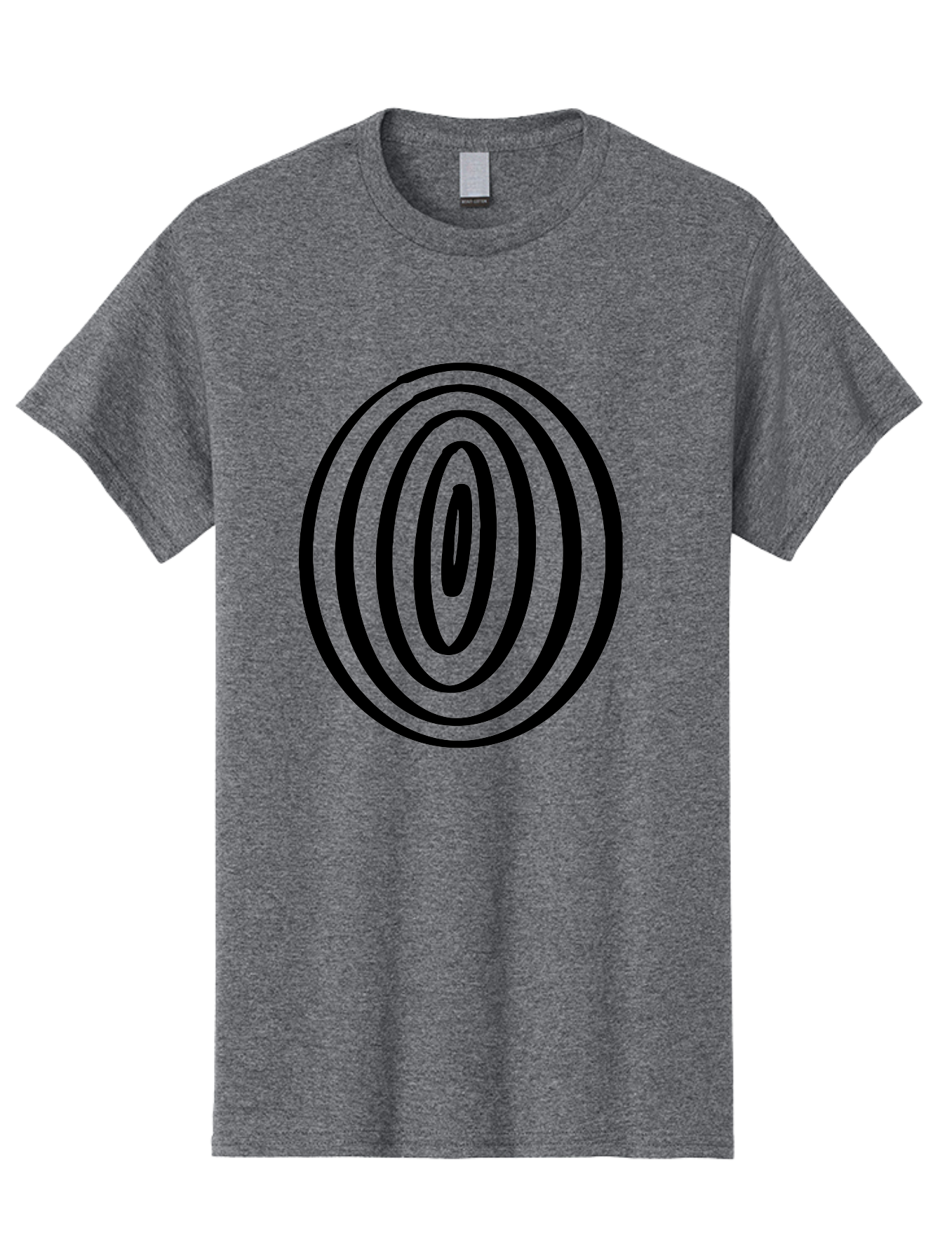 Black-Elliptical-Rings Men'S Graphic Tee, 100% Cotton, Comfortable Casual Summer Wear, Machine Washable, Concentric Circles, Abstract Art, Modern Design, Minimalist Pattern, Black Lines, Geometric Shape, Optical Illusion, Hypnotic Effect -  Aaa374