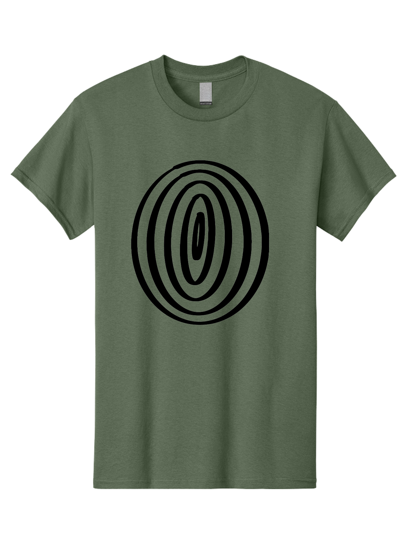 Black-Elliptical-Rings Men'S Graphic Tee, 100% Cotton, Comfortable Casual Summer Wear, Machine Washable, Concentric Circles, Abstract Art, Modern Design, Minimalist Pattern, Black Lines, Geometric Shape, Optical Illusion, Hypnotic Effect -  Aaa374