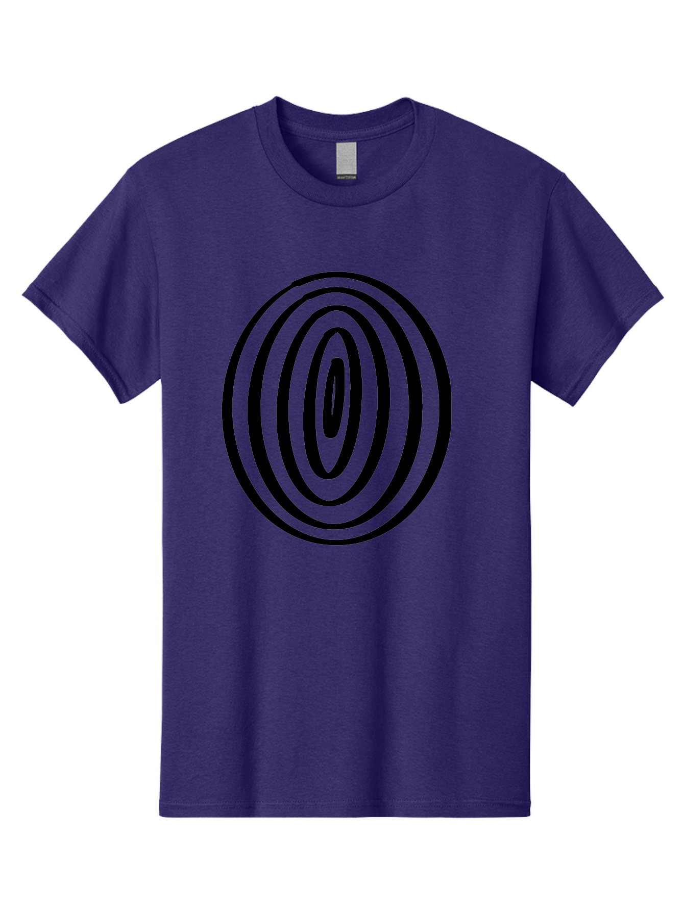Black-Elliptical-Rings Men'S Graphic Tee, 100% Cotton, Comfortable Casual Summer Wear, Machine Washable, Concentric Circles, Abstract Art, Modern Design, Minimalist Pattern, Black Lines, Geometric Shape, Optical Illusion, Hypnotic Effect -  Aaa374