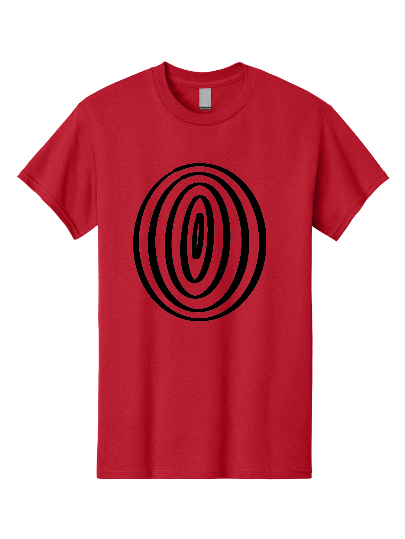 Black-Elliptical-Rings Men'S Graphic Tee, 100% Cotton, Comfortable Casual Summer Wear, Machine Washable, Concentric Circles, Abstract Art, Modern Design, Minimalist Pattern, Black Lines, Geometric Shape, Optical Illusion, Hypnotic Effect -  Aaa374