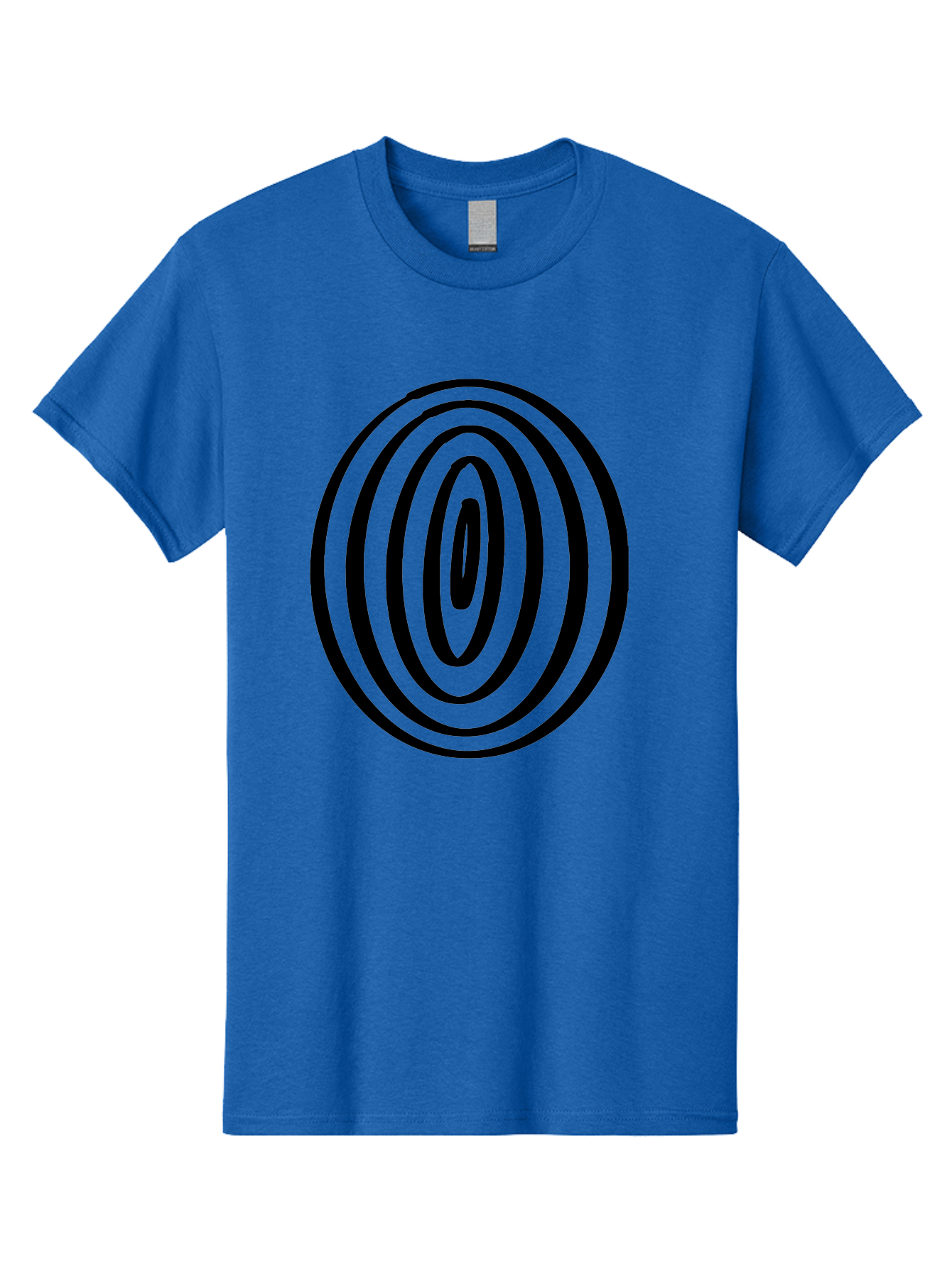 Black-Elliptical-Rings Men'S Graphic Tee, 100% Cotton, Comfortable Casual Summer Wear, Machine Washable, Concentric Circles, Abstract Art, Modern Design, Minimalist Pattern, Black Lines, Geometric Shape, Optical Illusion, Hypnotic Effect -  Aaa374
