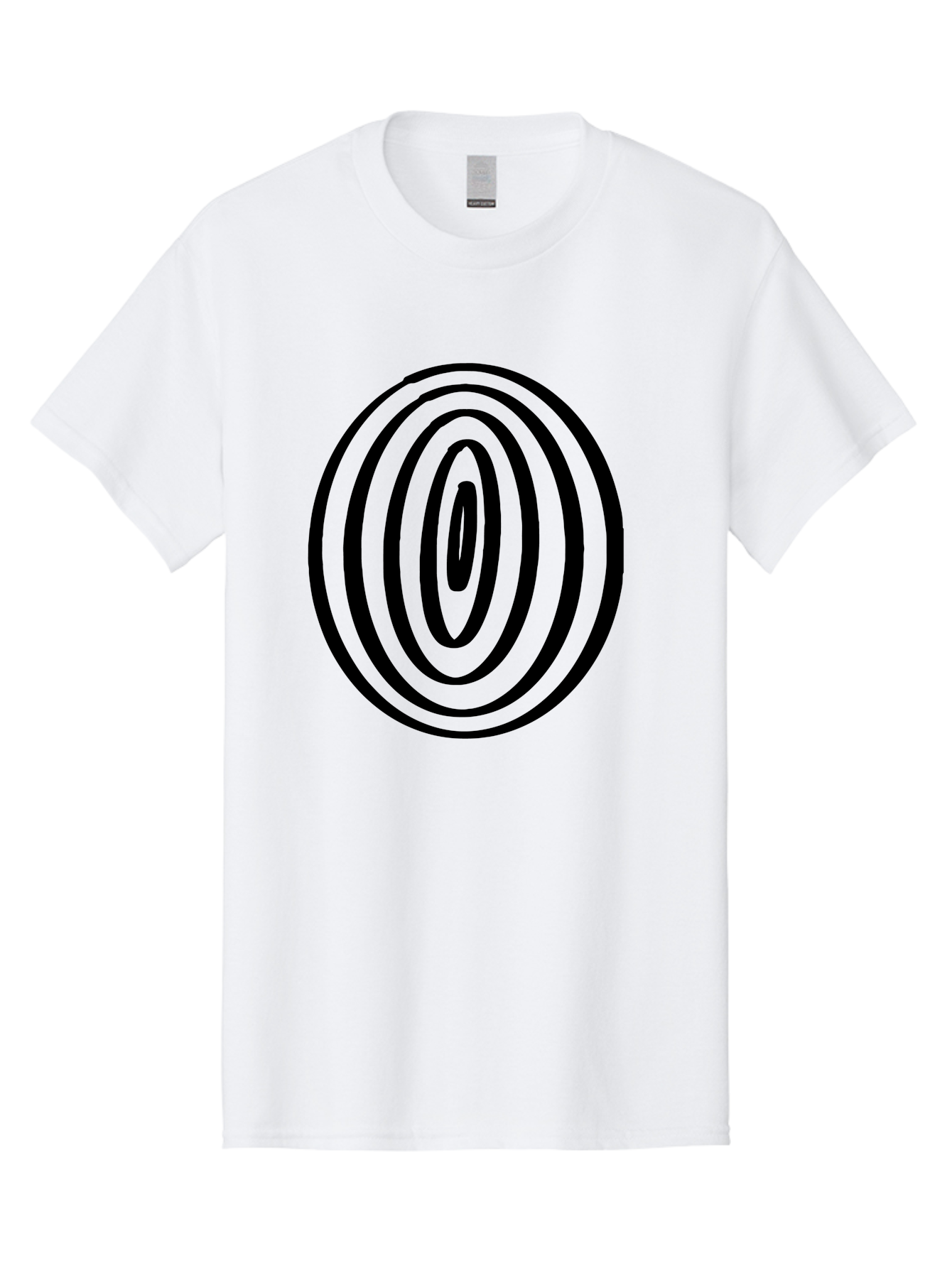 Black-Elliptical-Rings Men'S Graphic Tee, 100% Cotton, Comfortable Casual Summer Wear, Machine Washable, Concentric Circles, Abstract Art, Modern Design, Minimalist Pattern, Black Lines, Geometric Shape, Optical Illusion, Hypnotic Effect -  Aaa374