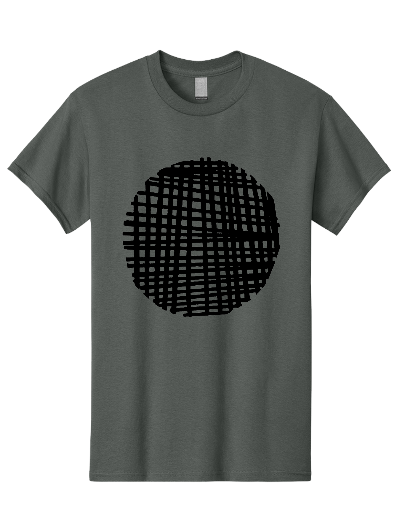 Black-Grid-Circle Men'S Graphic Tee, 100% Cotton, Comfortable Casual Summer Wear, Machine Washable, Disco Ball, Grid Pattern, Abstract Design, Black And Green, Modern Art, Geometric Shape, Spherical Object, Shiny Surface, Party Decoration -  Aaa375