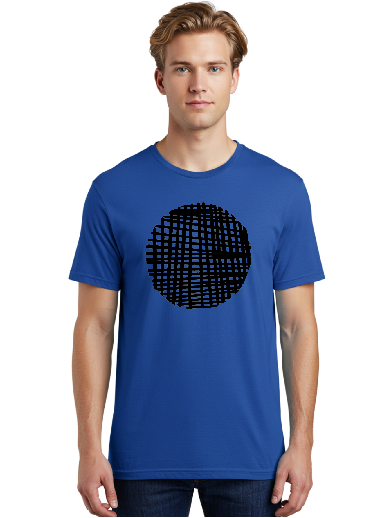 Black-Grid-Circle Men'S Graphic Tee, 100% Cotton, Comfortable Casual Summer Wear, Machine Washable, Disco Ball, Grid Pattern, Abstract Design, Black And Green, Modern Art, Geometric Shape, Spherical Object, Shiny Surface, Party Decoration -  Aaa375