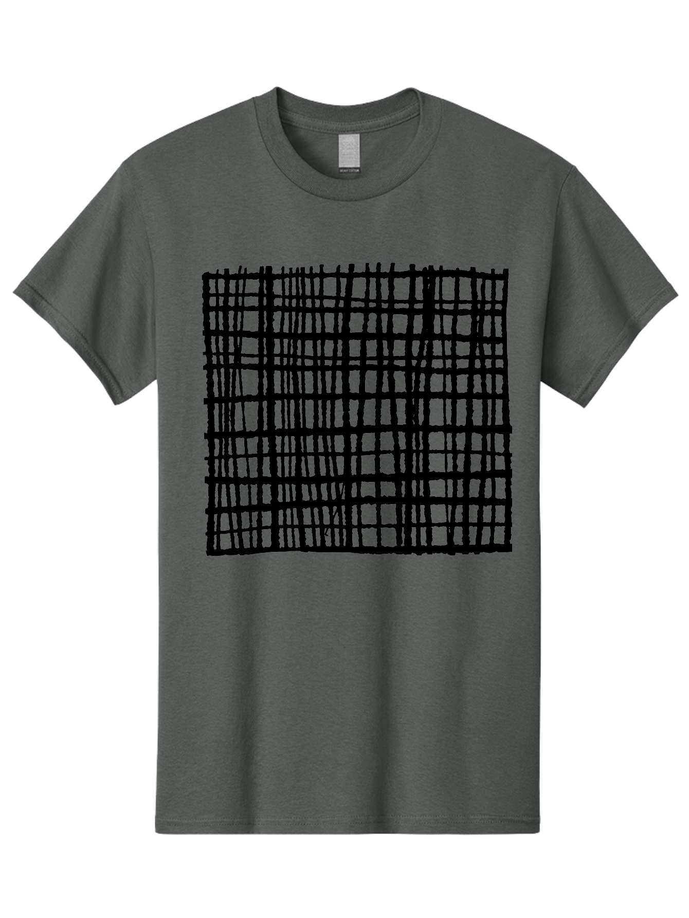 Black-Grid Men'S Graphic Tee, 100% Cotton, Comfortable Casual Summer Wear, Machine Washable, Black Grid Pattern, Graphic Design, Abstract Art, Geometric Shape, Modern Style, Contemporary Design, Grid Texture -  Aaa376