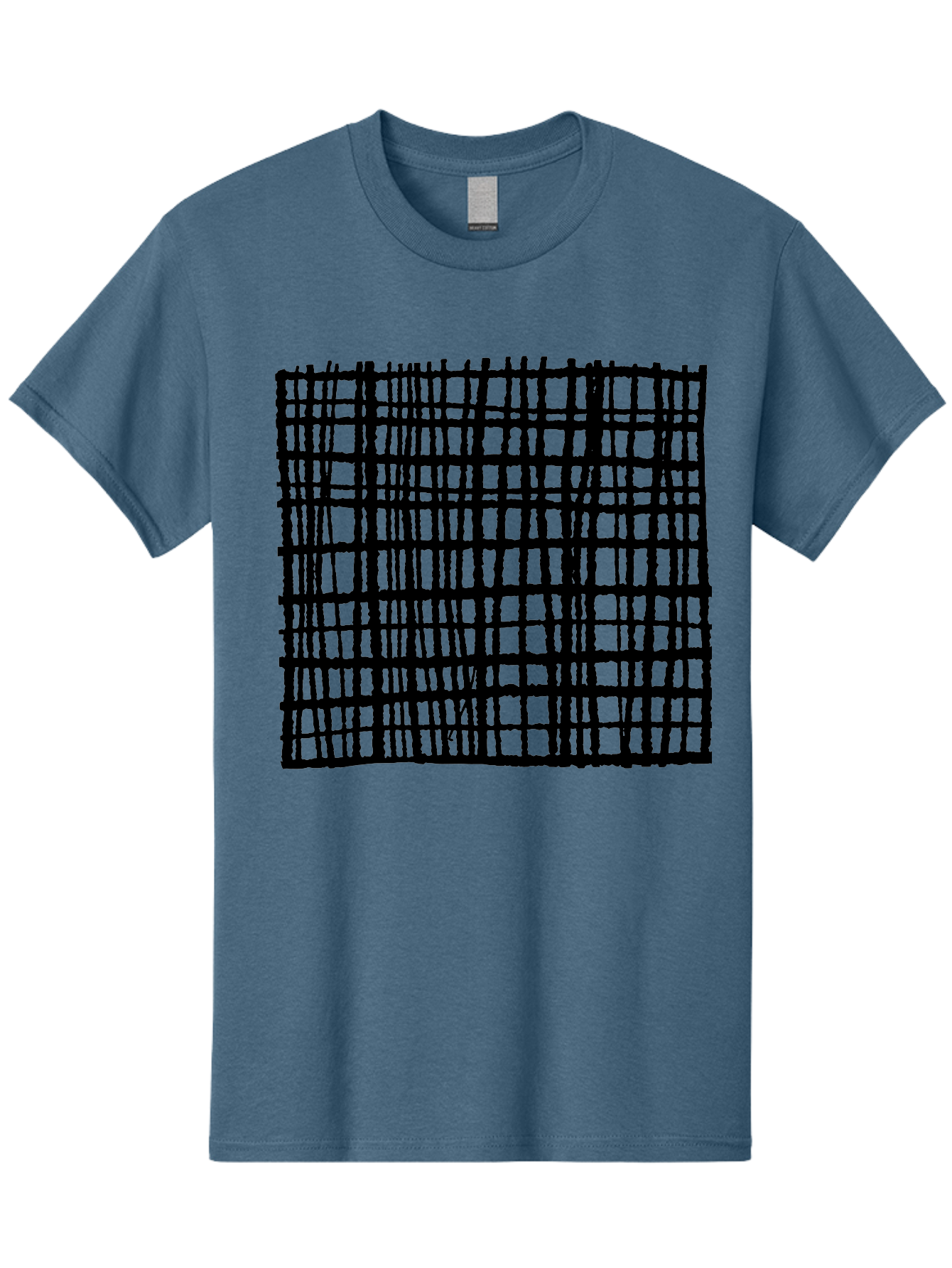 Black-Grid Men'S Graphic Tee, 100% Cotton, Comfortable Casual Summer Wear, Machine Washable, Black Grid Pattern, Graphic Design, Abstract Art, Geometric Shape, Modern Style, Contemporary Design, Grid Texture -  Aaa376