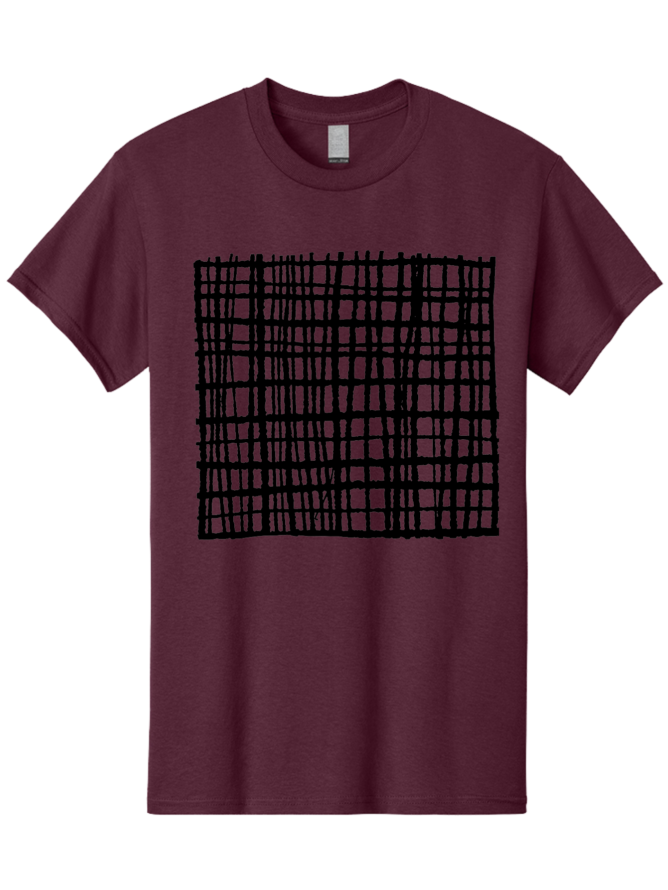 Black-Grid Men'S Graphic Tee, 100% Cotton, Comfortable Casual Summer Wear, Machine Washable, Black Grid Pattern, Graphic Design, Abstract Art, Geometric Shape, Modern Style, Contemporary Design, Grid Texture -  Aaa376