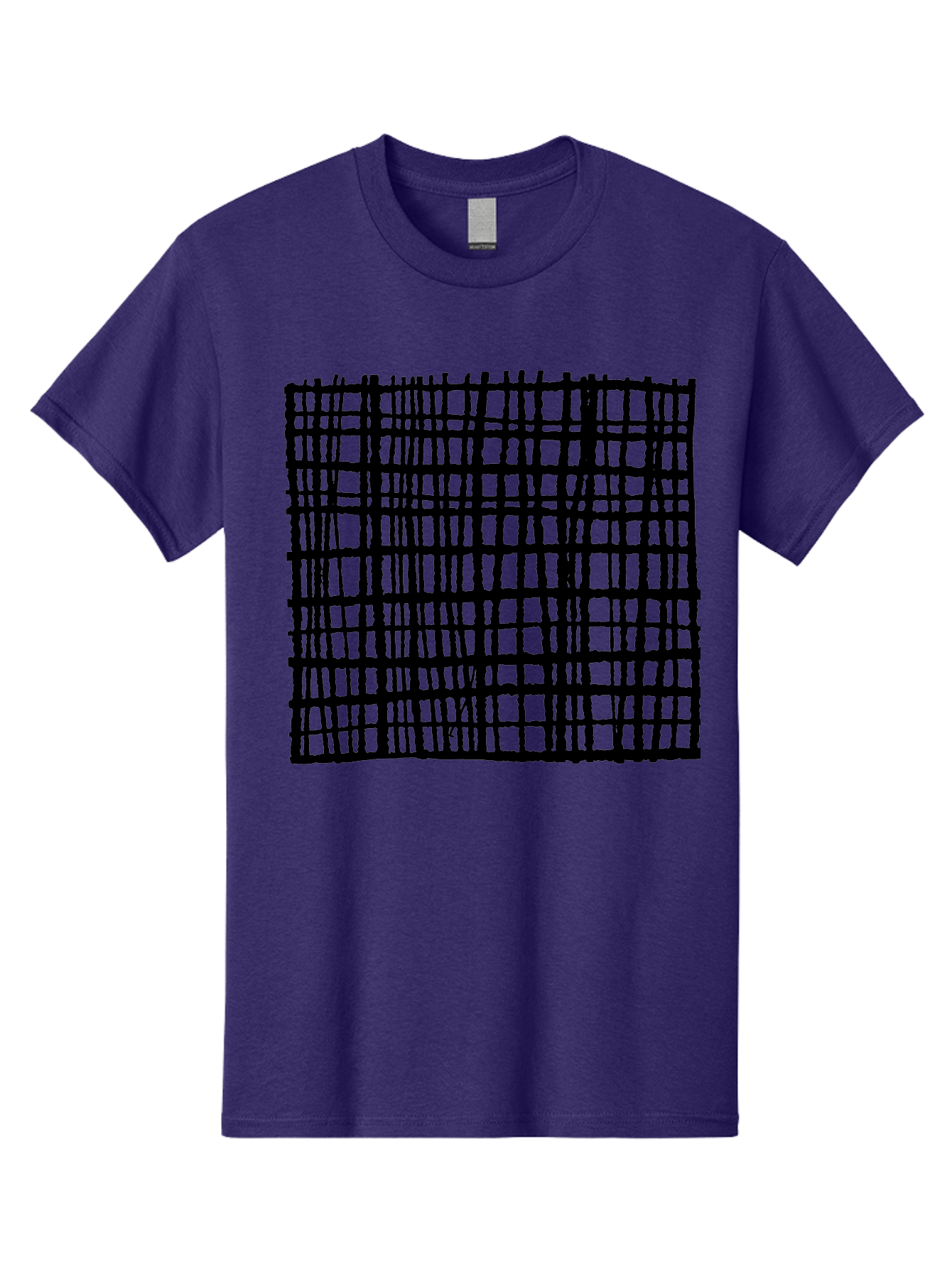 Black-Grid Men'S Graphic Tee, 100% Cotton, Comfortable Casual Summer Wear, Machine Washable, Black Grid Pattern, Graphic Design, Abstract Art, Geometric Shape, Modern Style, Contemporary Design, Grid Texture -  Aaa376