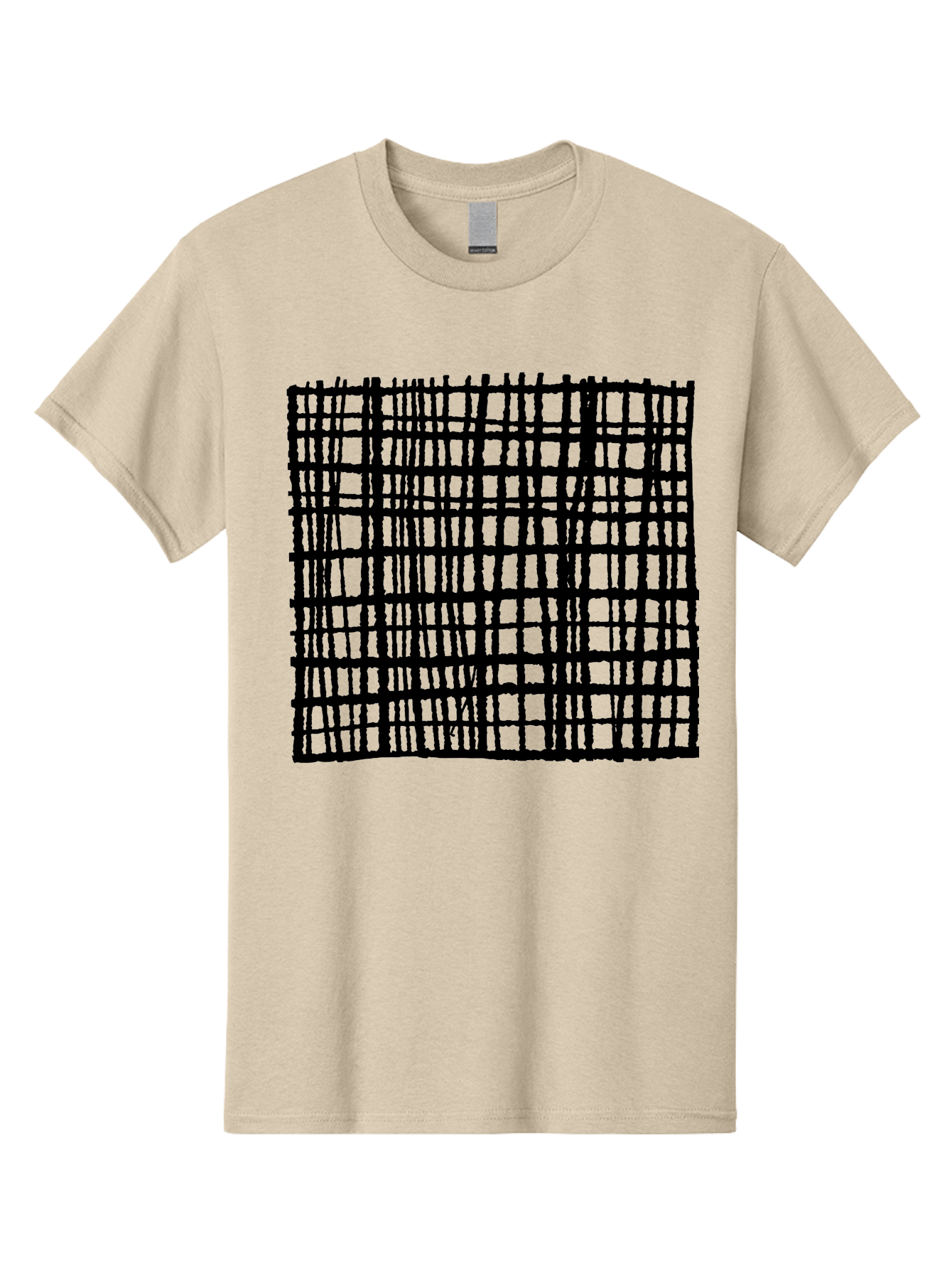 Black-Grid Men'S Graphic Tee, 100% Cotton, Comfortable Casual Summer Wear, Machine Washable, Black Grid Pattern, Graphic Design, Abstract Art, Geometric Shape, Modern Style, Contemporary Design, Grid Texture -  Aaa376