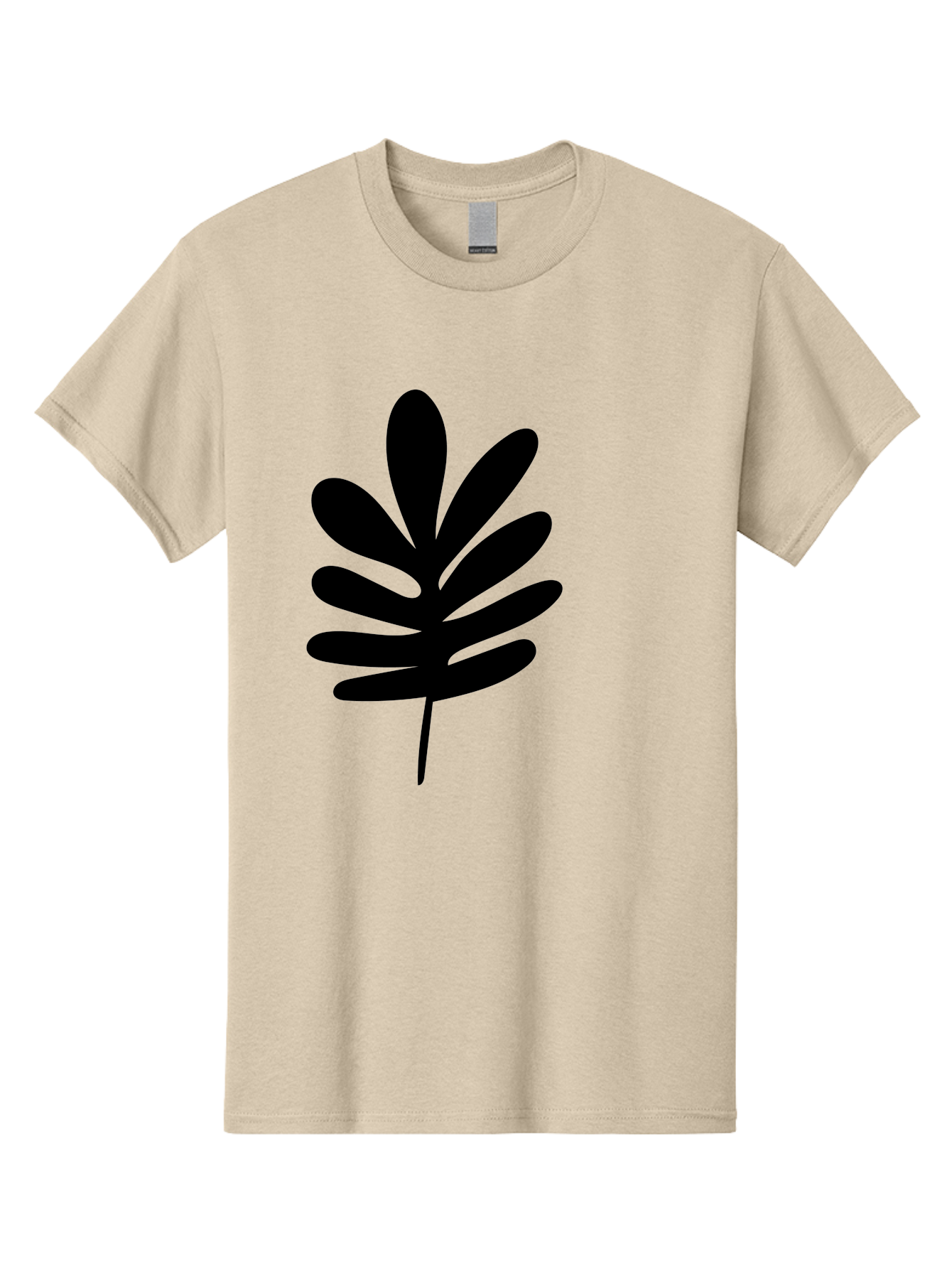 Black-Leaf-1 Men'S Graphic Tee, 100% Cotton, Comfortable Casual Summer Wear, Machine Washable, Schefflera Leaf, Black Silhouette, Minimalist Design, Simple Leaf, Foliage Icon, Botanical Graphic, Modern Art, Leaf Illustration -  Aaa377