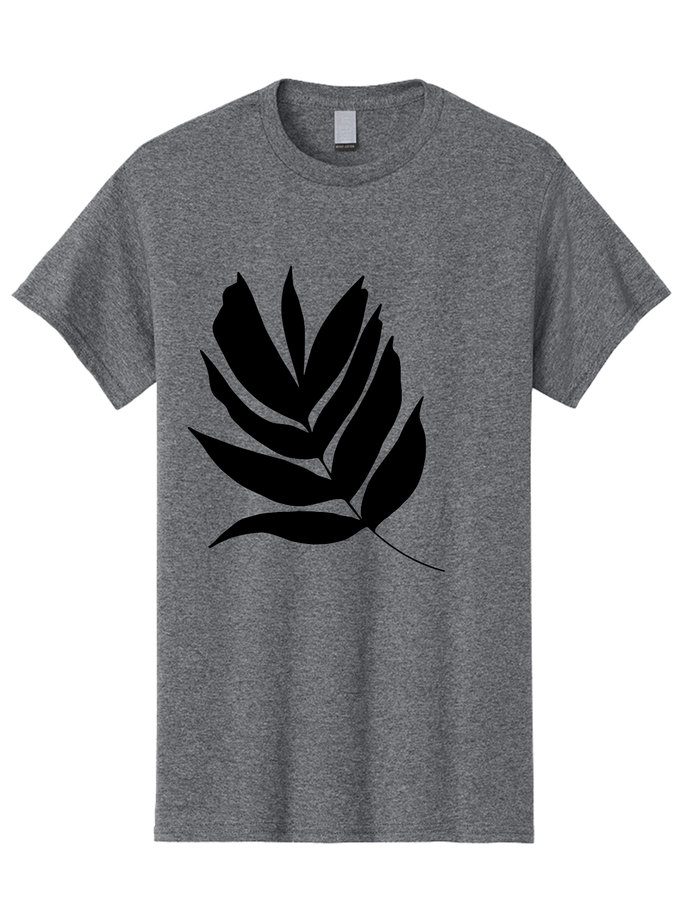 Black-Leaf-Silhouette Men'S Graphic Tee, 100% Cotton, Comfortable Casual Summer Wear, Machine Washable, Leaf Silhouette, Black Leaves, Minimalist Design, Plant Illustration, Simple Shapes, Botanical Art, Leafy Graphic, Nature-Inspired, -  Aaa378