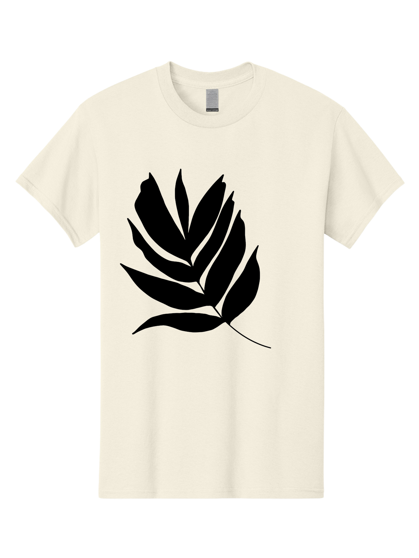 Black-Leaf-Silhouette Men'S Graphic Tee, 100% Cotton, Comfortable Casual Summer Wear, Machine Washable, Leaf Silhouette, Black Leaves, Minimalist Design, Plant Illustration, Simple Shapes, Botanical Art, Leafy Graphic, Nature-Inspired, -  Aaa378