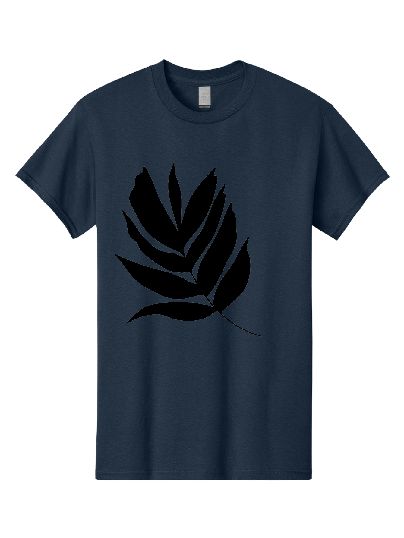 Black-Leaf-Silhouette Men'S Graphic Tee, 100% Cotton, Comfortable Casual Summer Wear, Machine Washable, Leaf Silhouette, Black Leaves, Minimalist Design, Plant Illustration, Simple Shapes, Botanical Art, Leafy Graphic, Nature-Inspired, -  Aaa378