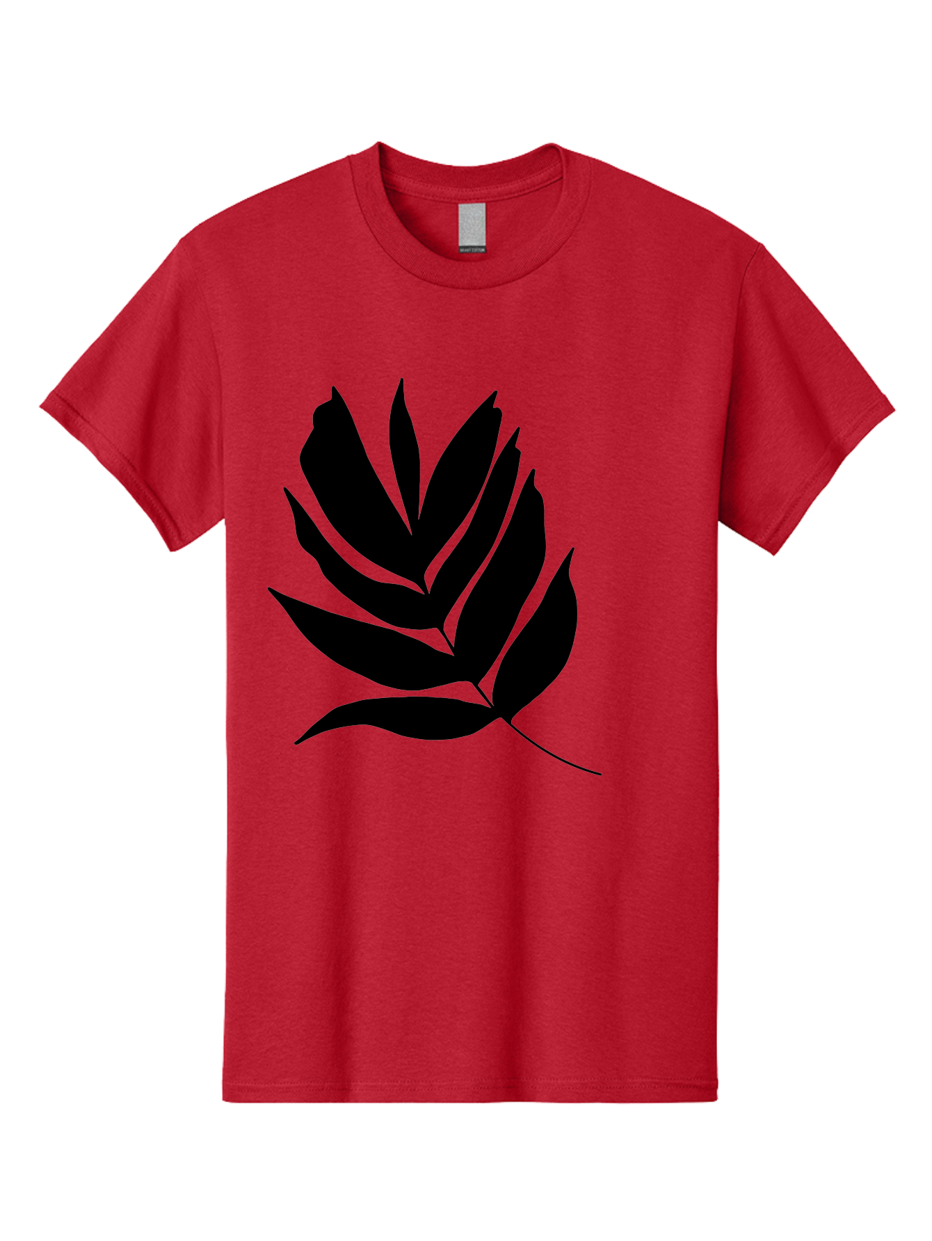 Black-Leaf-Silhouette Men'S Graphic Tee, 100% Cotton, Comfortable Casual Summer Wear, Machine Washable, Leaf Silhouette, Black Leaves, Minimalist Design, Plant Illustration, Simple Shapes, Botanical Art, Leafy Graphic, Nature-Inspired, -  Aaa378