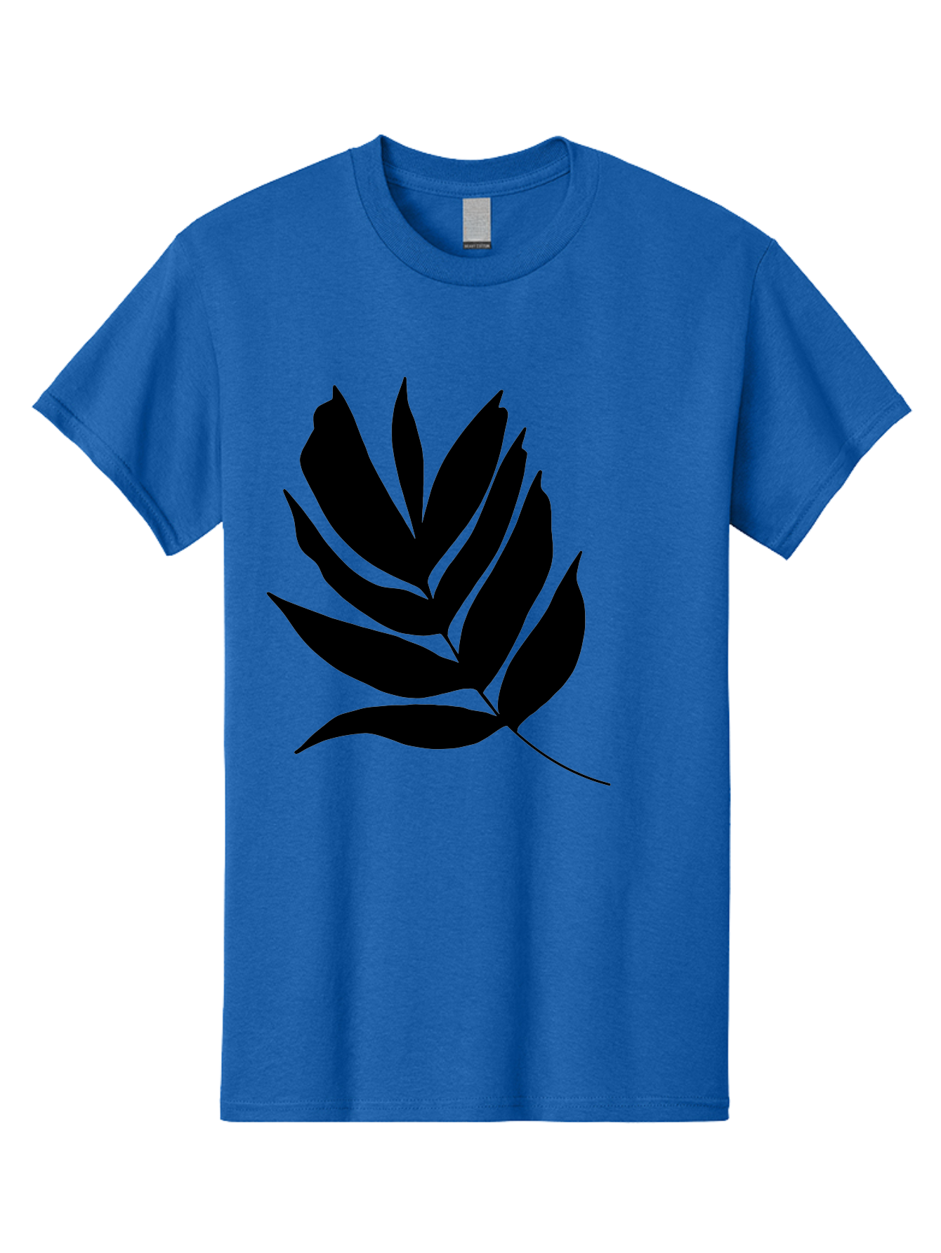 Black-Leaf-Silhouette Men'S Graphic Tee, 100% Cotton, Comfortable Casual Summer Wear, Machine Washable, Leaf Silhouette, Black Leaves, Minimalist Design, Plant Illustration, Simple Shapes, Botanical Art, Leafy Graphic, Nature-Inspired, -  Aaa378
