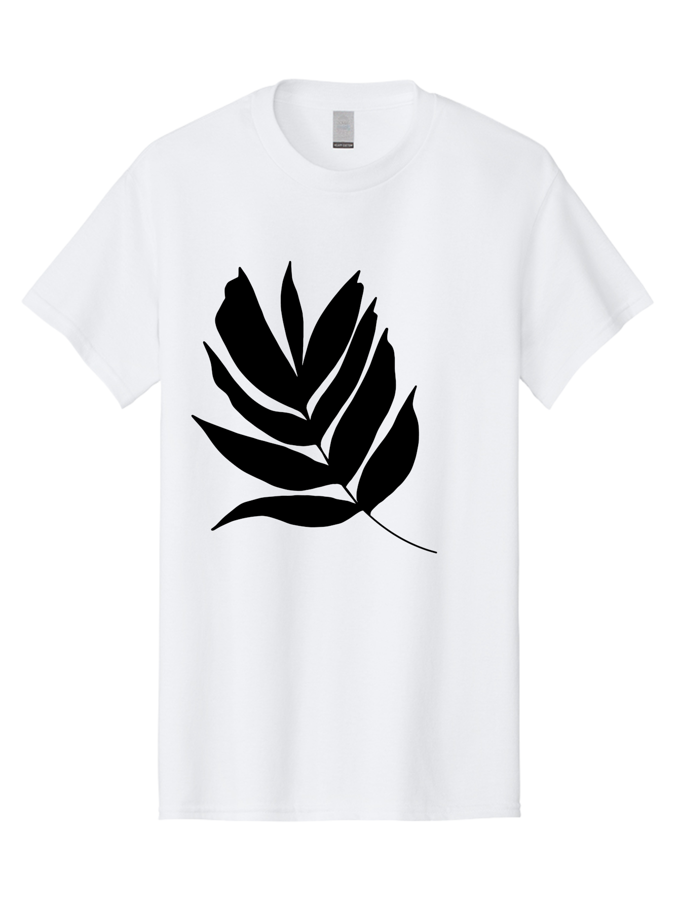 Black-Leaf-Silhouette Men'S Graphic Tee, 100% Cotton, Comfortable Casual Summer Wear, Machine Washable, Leaf Silhouette, Black Leaves, Minimalist Design, Plant Illustration, Simple Shapes, Botanical Art, Leafy Graphic, Nature-Inspired, -  Aaa378