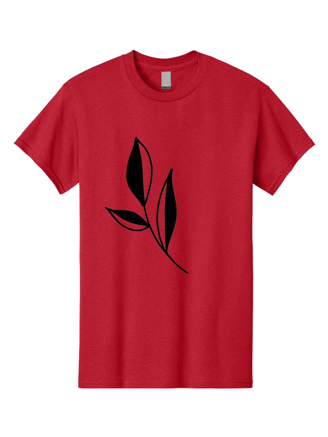 Black-Leaf Men'S Graphic Tee, 100% Cotton, Comfortable Casual Summer Wear, Machine Washable, Simple Leaf Design, Black Leaves, Minimalist Art, Nature Inspired, Botanical Illustration, Elegant Graphics, Leaf Silhouette -  Aaa379