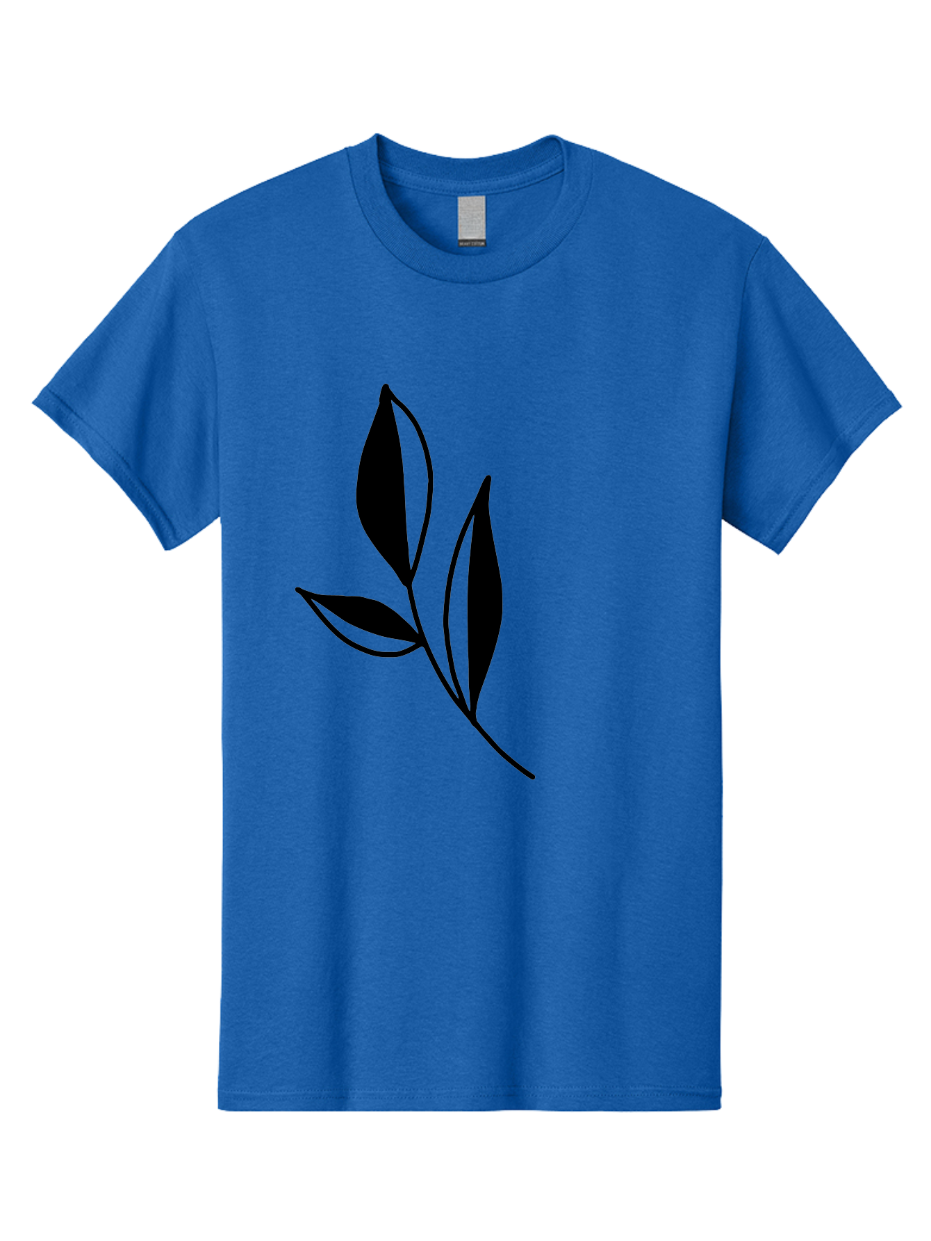 Black-Leaf Men'S Graphic Tee, 100% Cotton, Comfortable Casual Summer Wear, Machine Washable, Simple Leaf Design, Black Leaves, Minimalist Art, Nature Inspired, Botanical Illustration, Elegant Graphics, Leaf Silhouette -  Aaa379