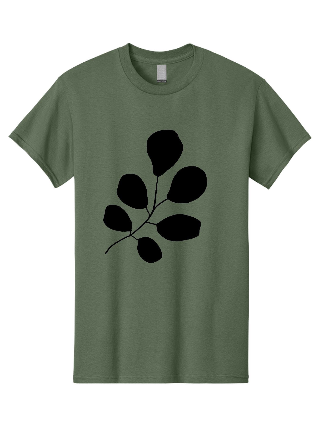 Black-Leaves-2 Men'S Graphic Tee, 100% Cotton, Comfortable Casual Summer Wear, Machine Washable, Simple Leaf Illustration, Minimalist Design, Black Silhouettes, Botanical Graphic, Leafy Branch, Modern Art -  Aaa381