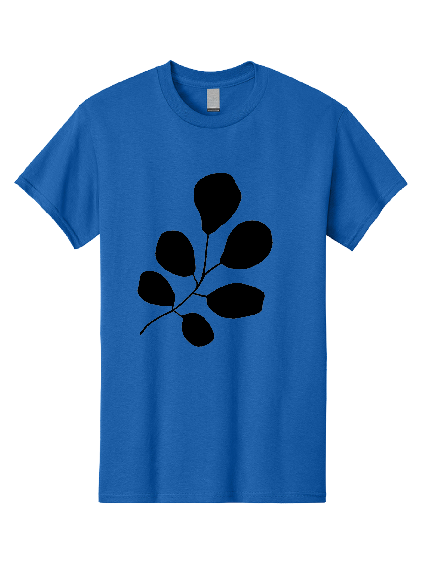 Black-Leaves-2 Men'S Graphic Tee, 100% Cotton, Comfortable Casual Summer Wear, Machine Washable, Simple Leaf Illustration, Minimalist Design, Black Silhouettes, Botanical Graphic, Leafy Branch, Modern Art -  Aaa381