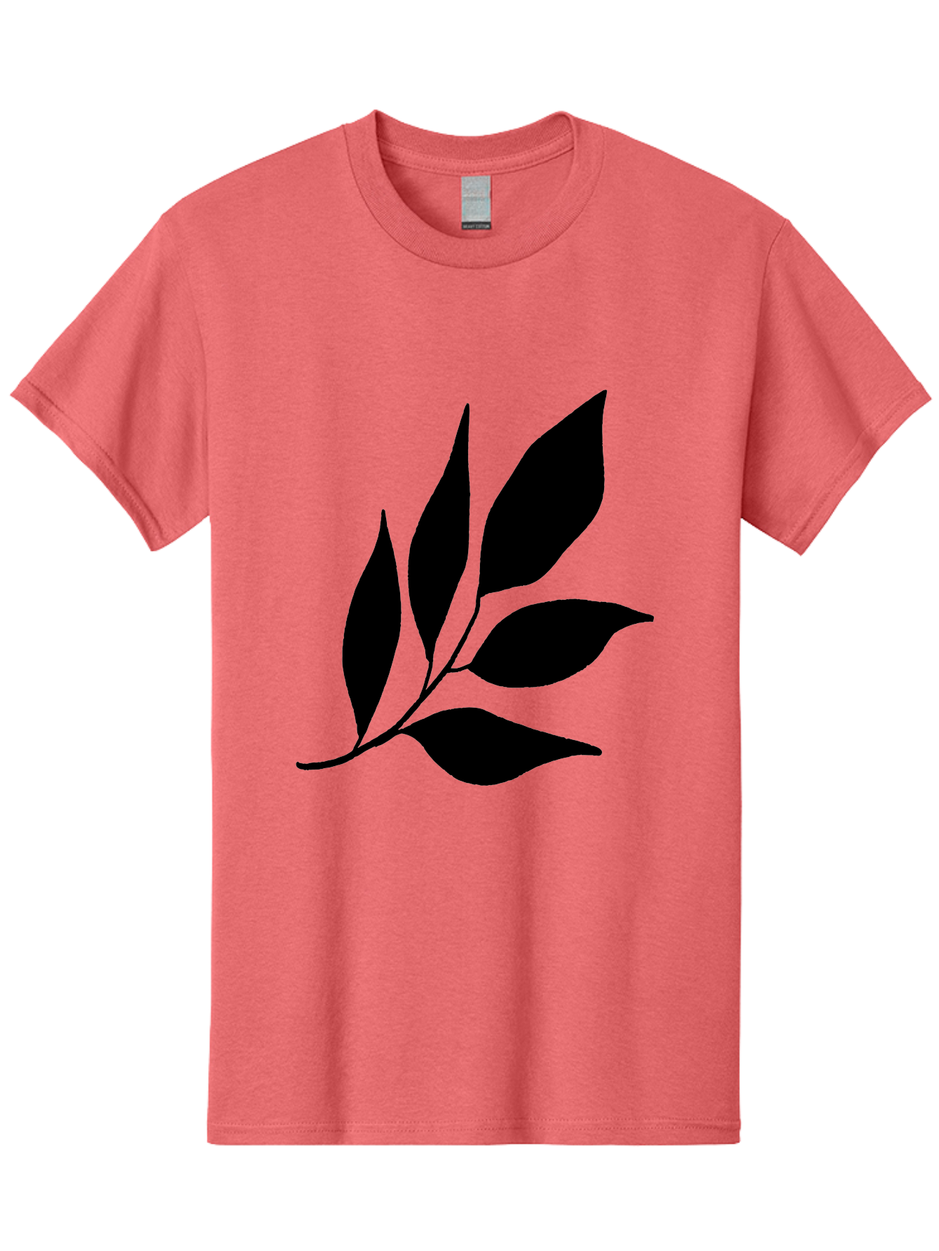 Black-Leaves-3 Men'S Graphic Tee, 100% Cotton, Comfortable Casual Summer Wear, Machine Washable, Black Leaves, Leafy Branch, Natural Elements, Simple Graphics, Minimalist Design, Leaf Silhouette, Botanical Illustration -  Aaa382