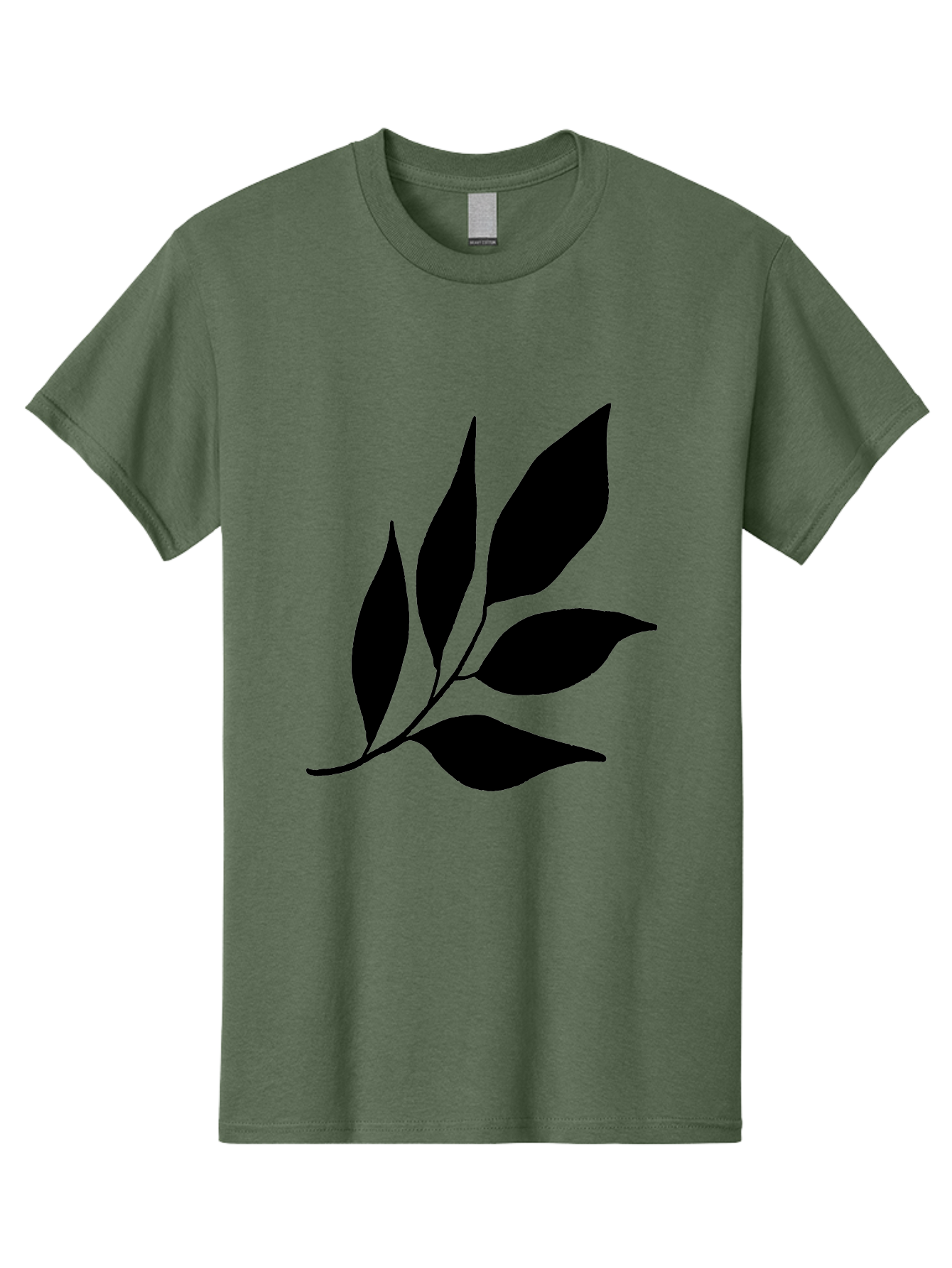 Black-Leaves-3 Men'S Graphic Tee, 100% Cotton, Comfortable Casual Summer Wear, Machine Washable, Black Leaves, Leafy Branch, Natural Elements, Simple Graphics, Minimalist Design, Leaf Silhouette, Botanical Illustration -  Aaa382