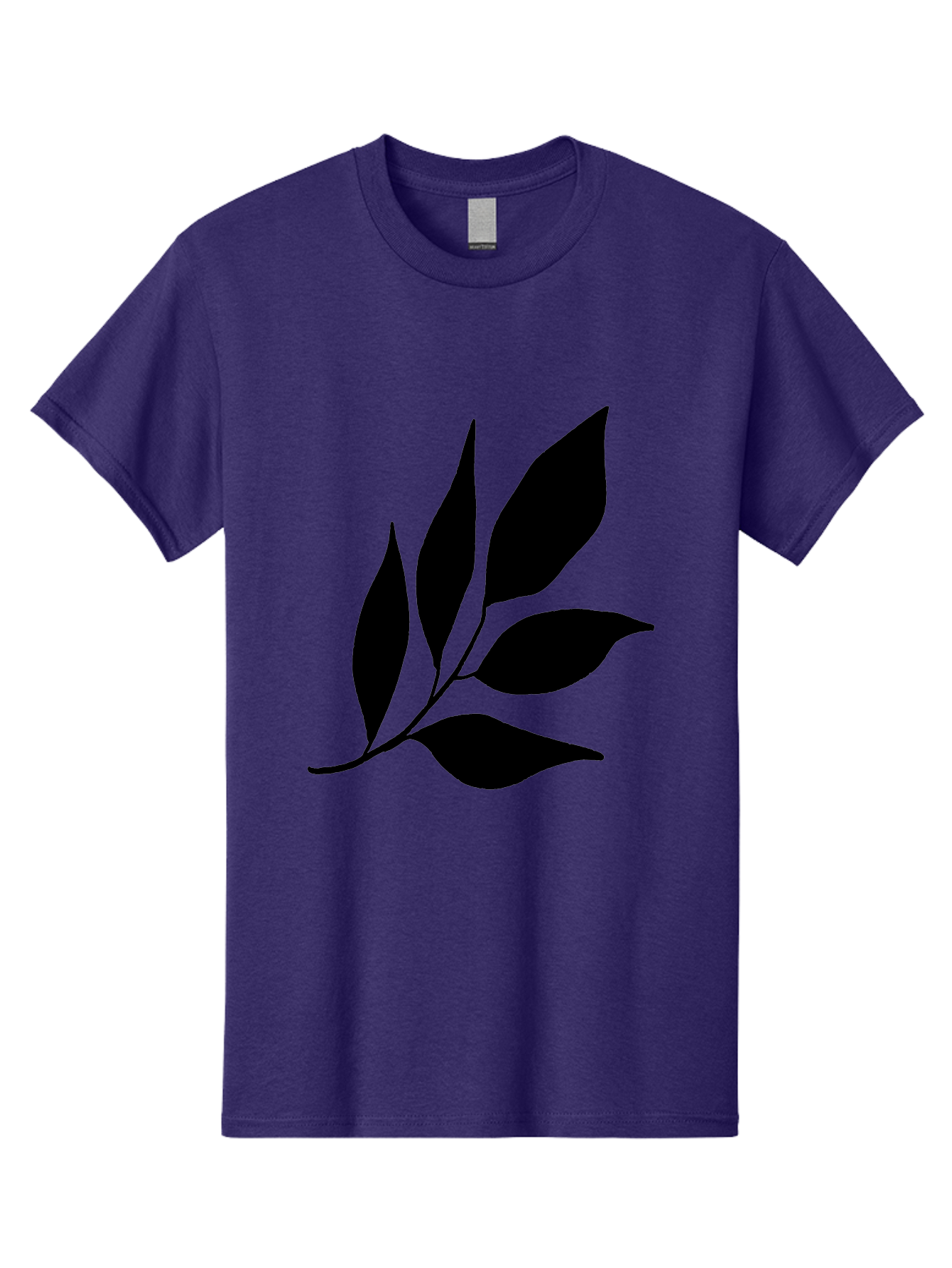 Black-Leaves-3 Men'S Graphic Tee, 100% Cotton, Comfortable Casual Summer Wear, Machine Washable, Black Leaves, Leafy Branch, Natural Elements, Simple Graphics, Minimalist Design, Leaf Silhouette, Botanical Illustration -  Aaa382