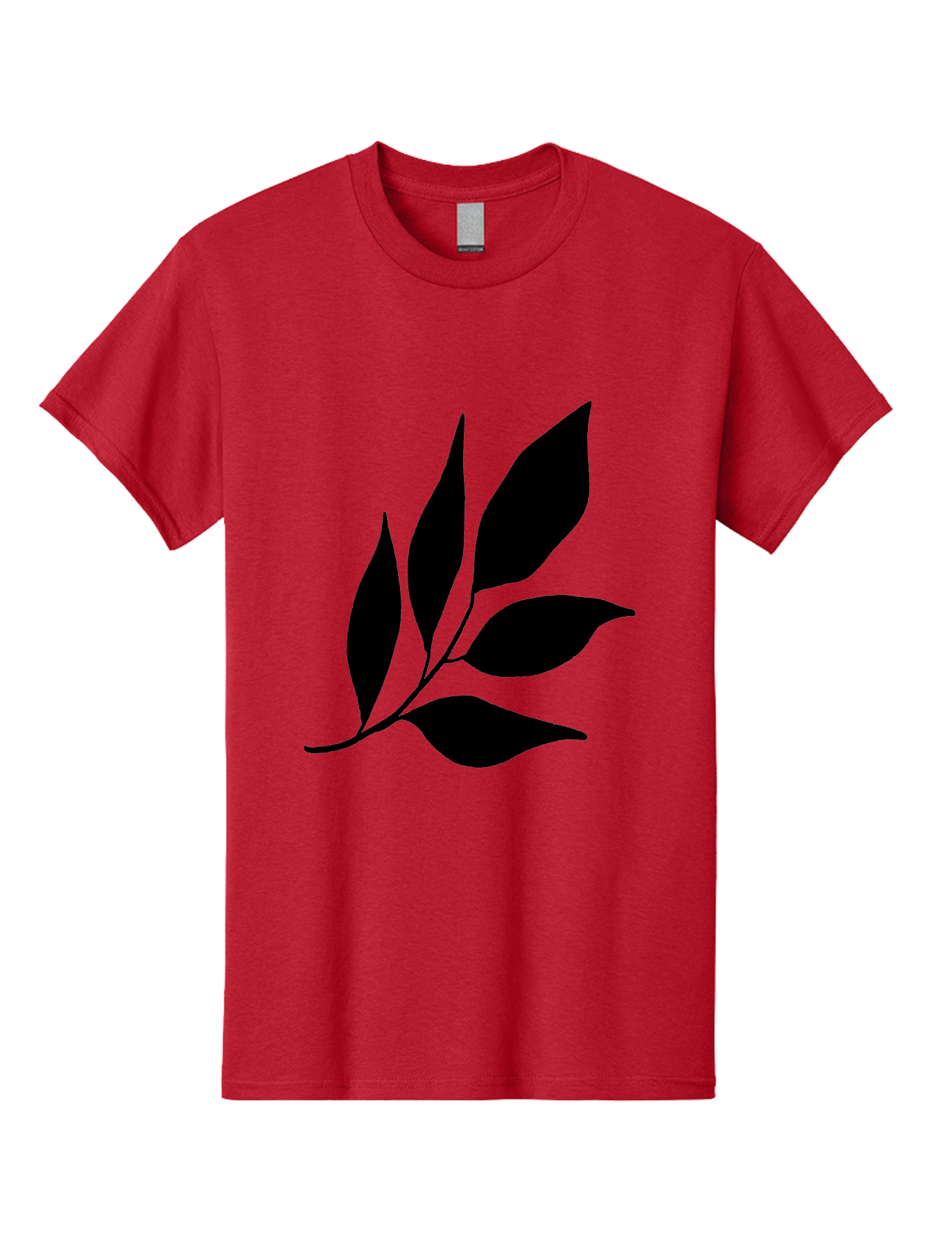 Black-Leaves-3 Men'S Graphic Tee, 100% Cotton, Comfortable Casual Summer Wear, Machine Washable, Black Leaves, Leafy Branch, Natural Elements, Simple Graphics, Minimalist Design, Leaf Silhouette, Botanical Illustration -  Aaa382