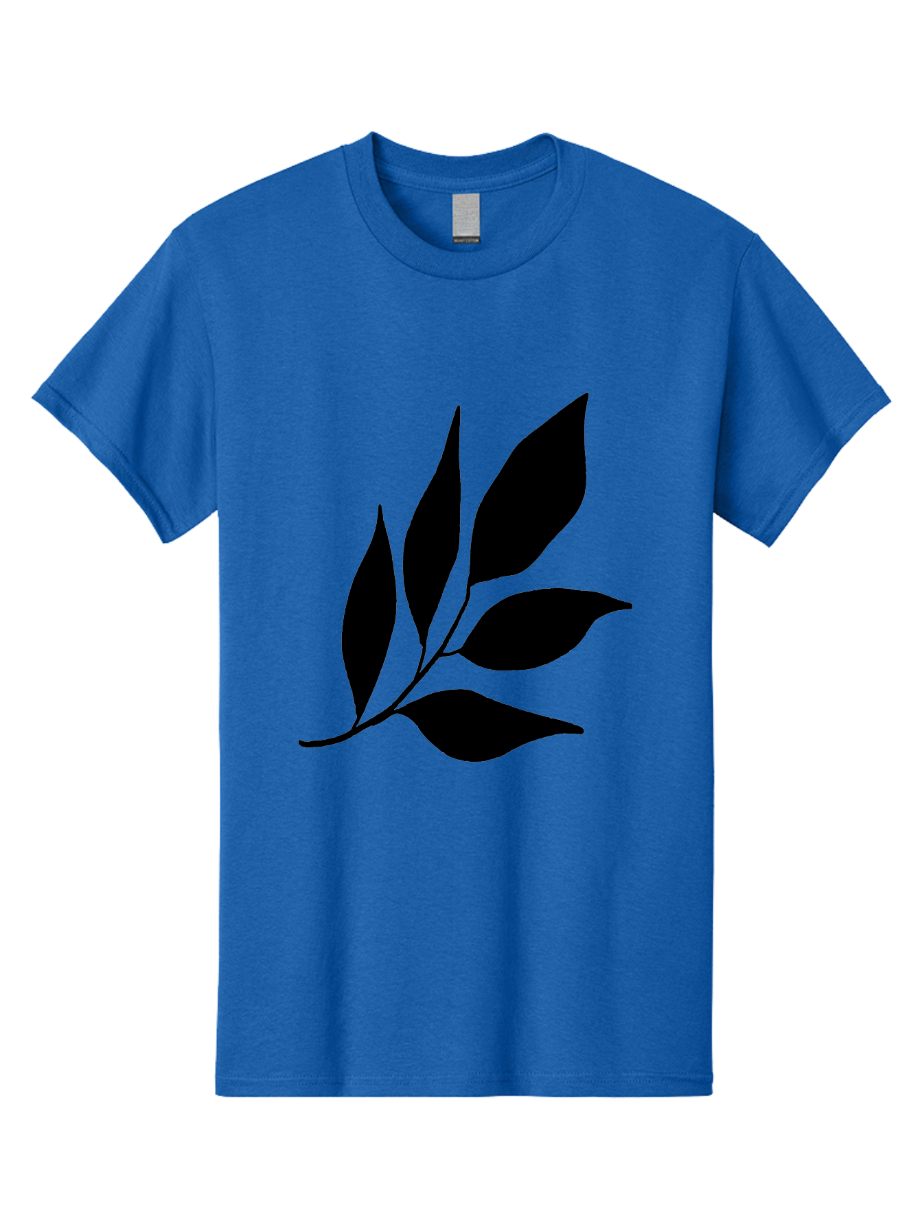 Black-Leaves-3 Men'S Graphic Tee, 100% Cotton, Comfortable Casual Summer Wear, Machine Washable, Black Leaves, Leafy Branch, Natural Elements, Simple Graphics, Minimalist Design, Leaf Silhouette, Botanical Illustration -  Aaa382