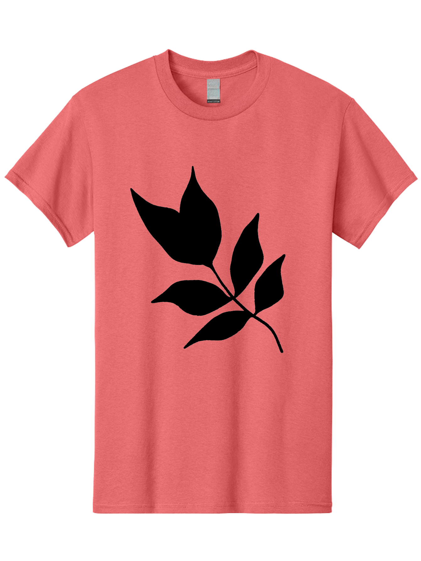 Black-Leaves-4 Men'S Graphic Tee, 100% Cotton, Comfortable Casual Summer Wear, Machine Washable, Black Leaves, Leaf Silhouette, Minimalist Design, Simple Graphics, Plant Illustration, Leaf Shape, Graphic Element -  Aaa383