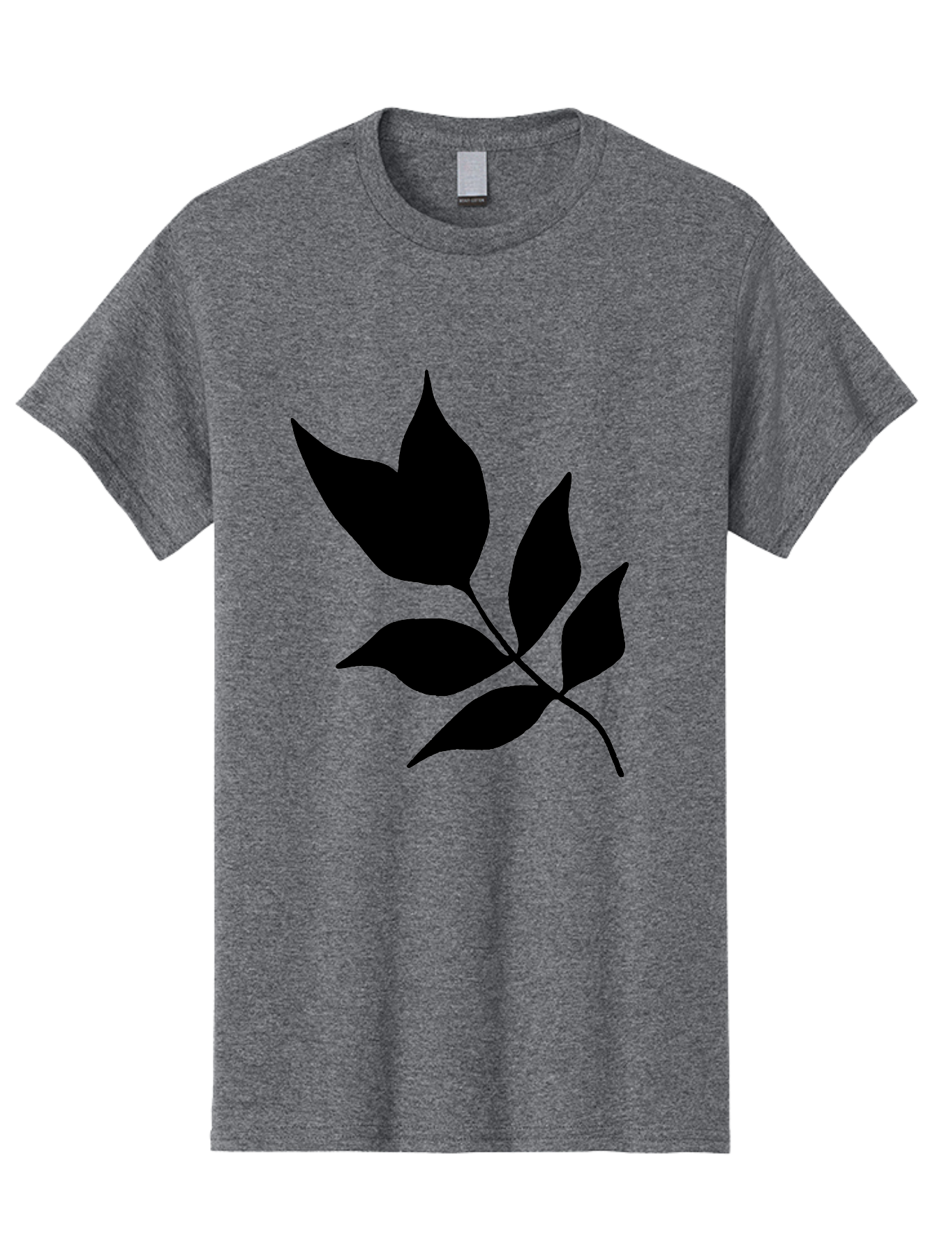 Black-Leaves-4 Men'S Graphic Tee, 100% Cotton, Comfortable Casual Summer Wear, Machine Washable, Black Leaves, Leaf Silhouette, Minimalist Design, Simple Graphics, Plant Illustration, Leaf Shape, Graphic Element -  Aaa383