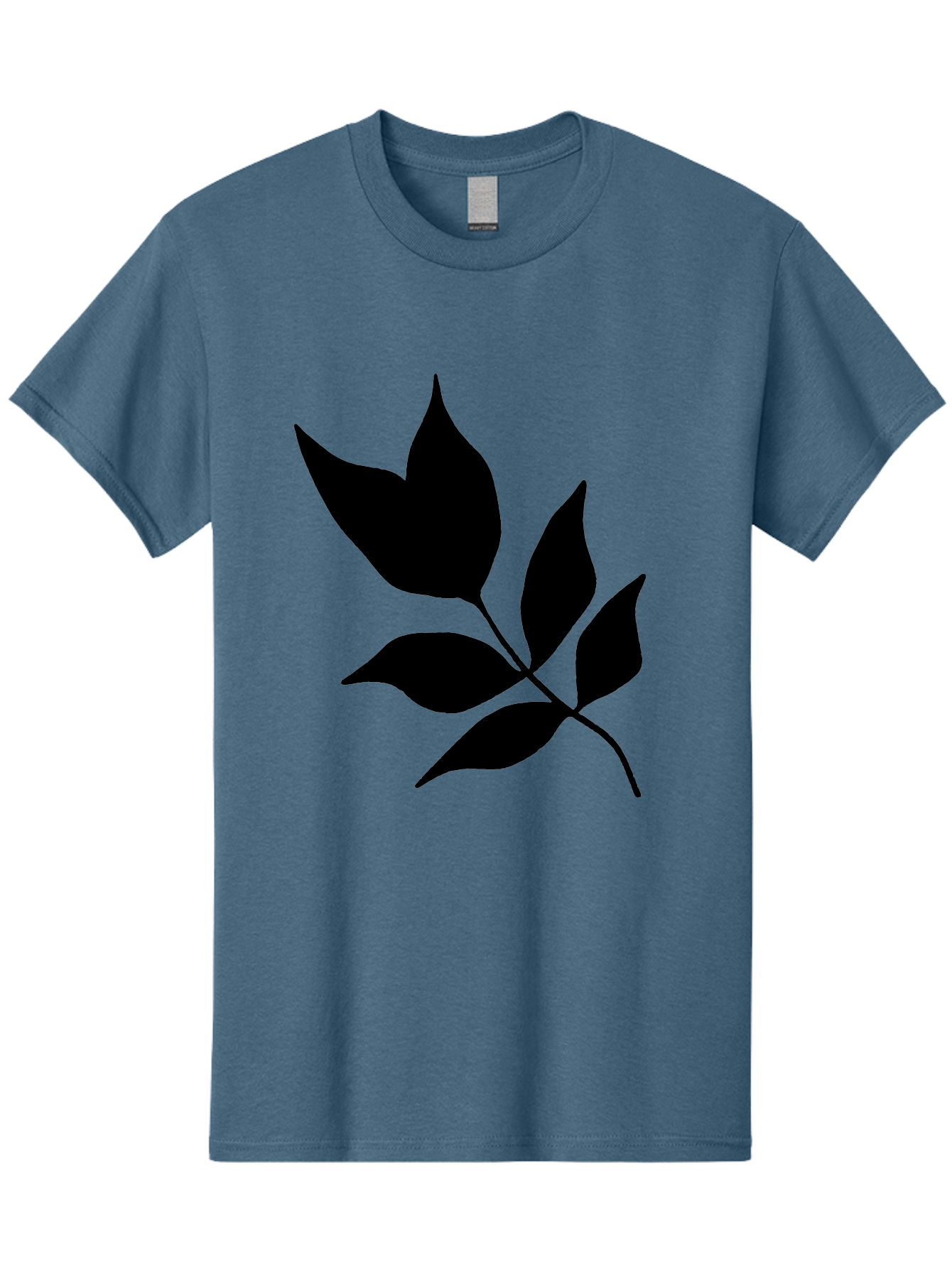 Black-Leaves-4 Men'S Graphic Tee, 100% Cotton, Comfortable Casual Summer Wear, Machine Washable, Black Leaves, Leaf Silhouette, Minimalist Design, Simple Graphics, Plant Illustration, Leaf Shape, Graphic Element -  Aaa383
