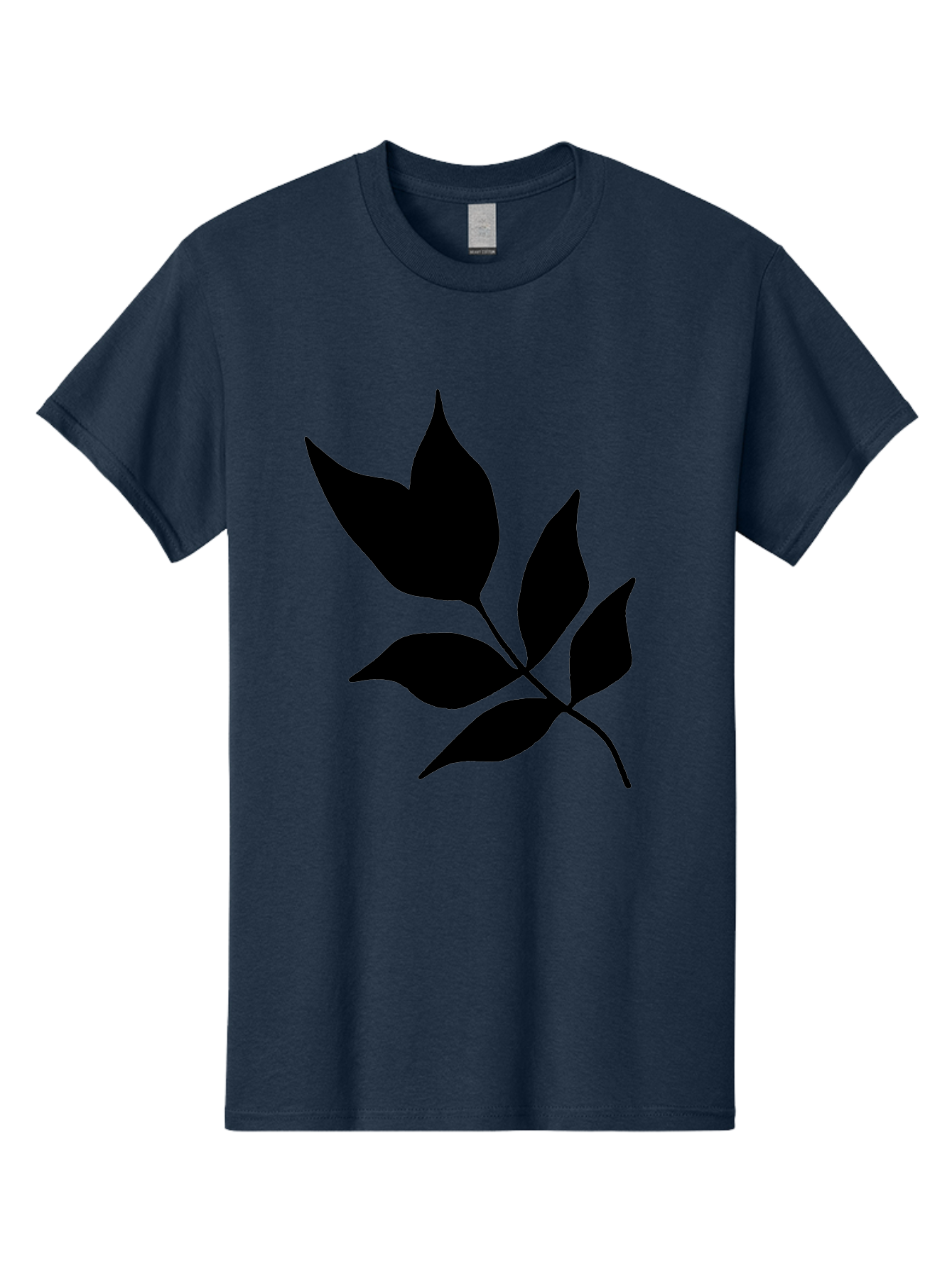 Black-Leaves-4 Men'S Graphic Tee, 100% Cotton, Comfortable Casual Summer Wear, Machine Washable, Black Leaves, Leaf Silhouette, Minimalist Design, Simple Graphics, Plant Illustration, Leaf Shape, Graphic Element -  Aaa383