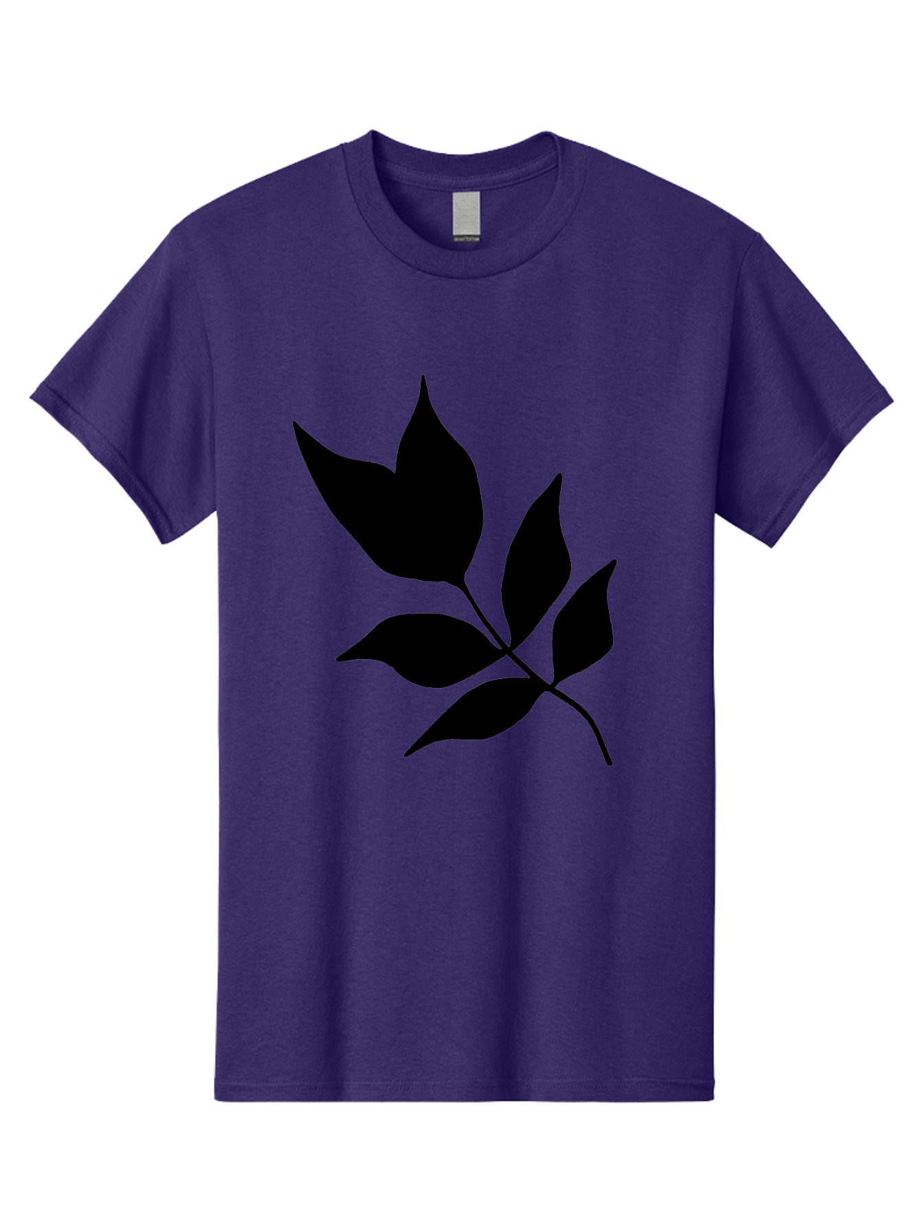 Black-Leaves-4 Men'S Graphic Tee, 100% Cotton, Comfortable Casual Summer Wear, Machine Washable, Black Leaves, Leaf Silhouette, Minimalist Design, Simple Graphics, Plant Illustration, Leaf Shape, Graphic Element -  Aaa383