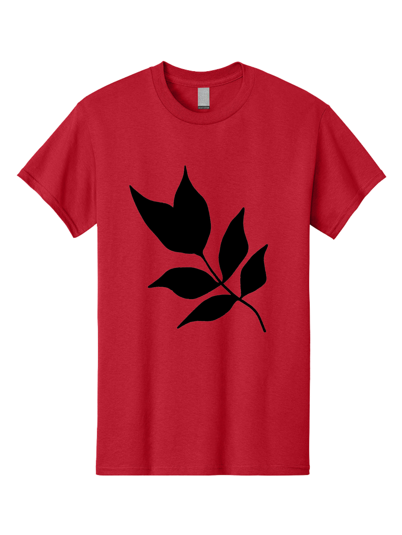 Black-Leaves-4 Men'S Graphic Tee, 100% Cotton, Comfortable Casual Summer Wear, Machine Washable, Black Leaves, Leaf Silhouette, Minimalist Design, Simple Graphics, Plant Illustration, Leaf Shape, Graphic Element -  Aaa383