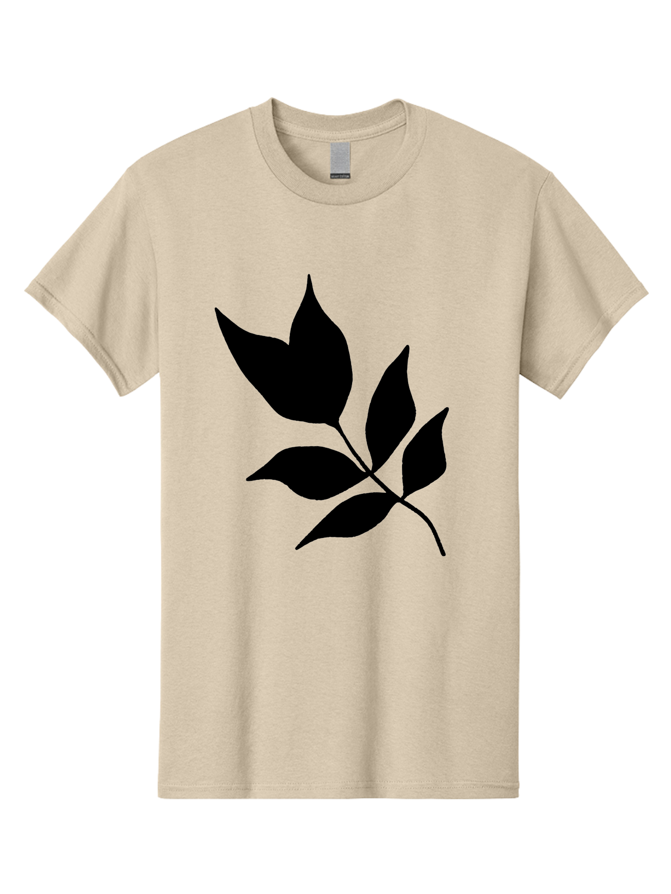 Black-Leaves-4 Men'S Graphic Tee, 100% Cotton, Comfortable Casual Summer Wear, Machine Washable, Black Leaves, Leaf Silhouette, Minimalist Design, Simple Graphics, Plant Illustration, Leaf Shape, Graphic Element -  Aaa383