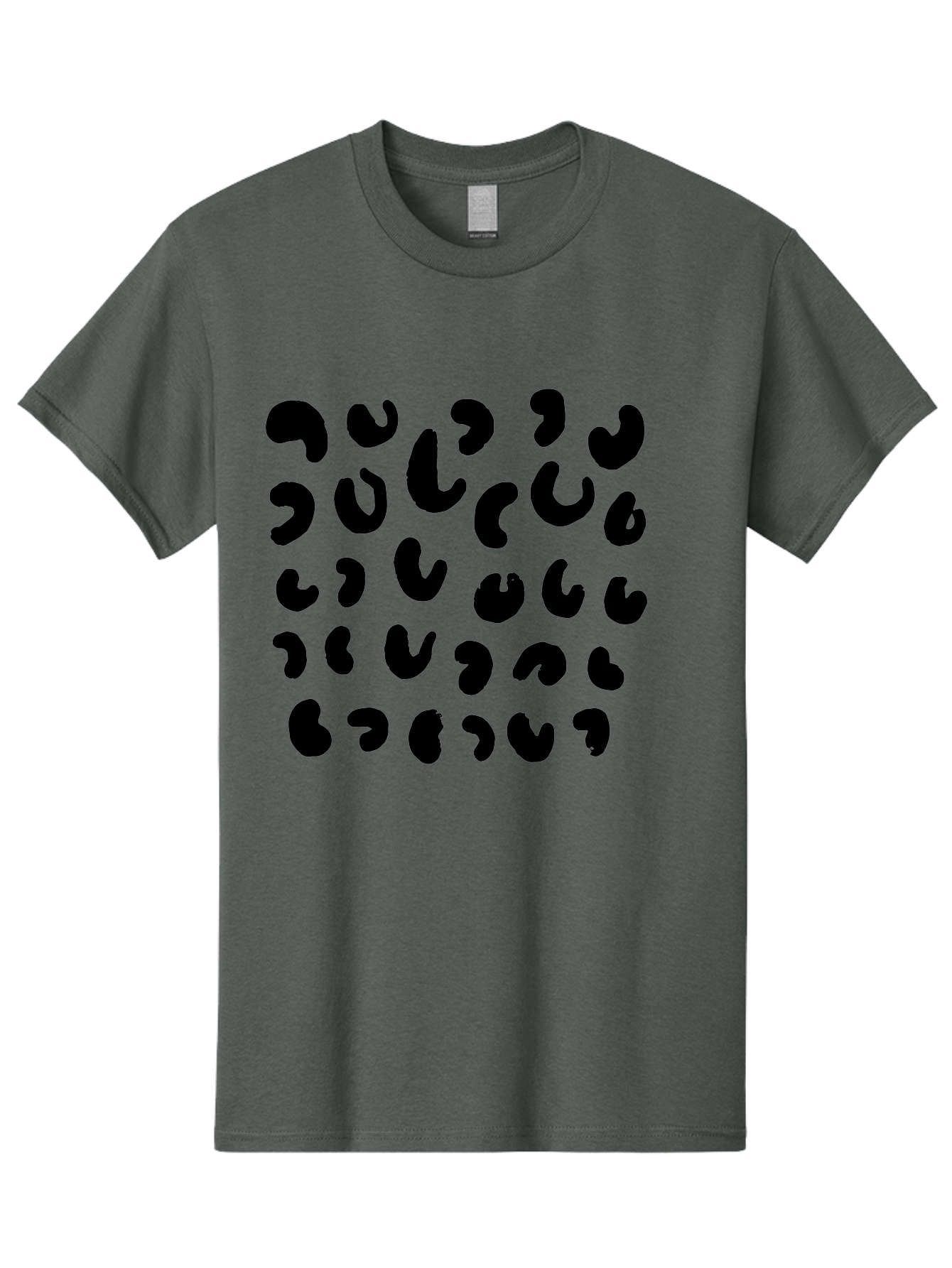 Black-Leopard-Spots Men'S Graphic Tee, 100% Cotton, Comfortable Casual Summer Wear, Machine Washable, Black Qr Code, Abstract Design, Modern Pattern, Digital Scan, Futuristic Artwork, Tech Graphic, Unique Code -  Aaa385
