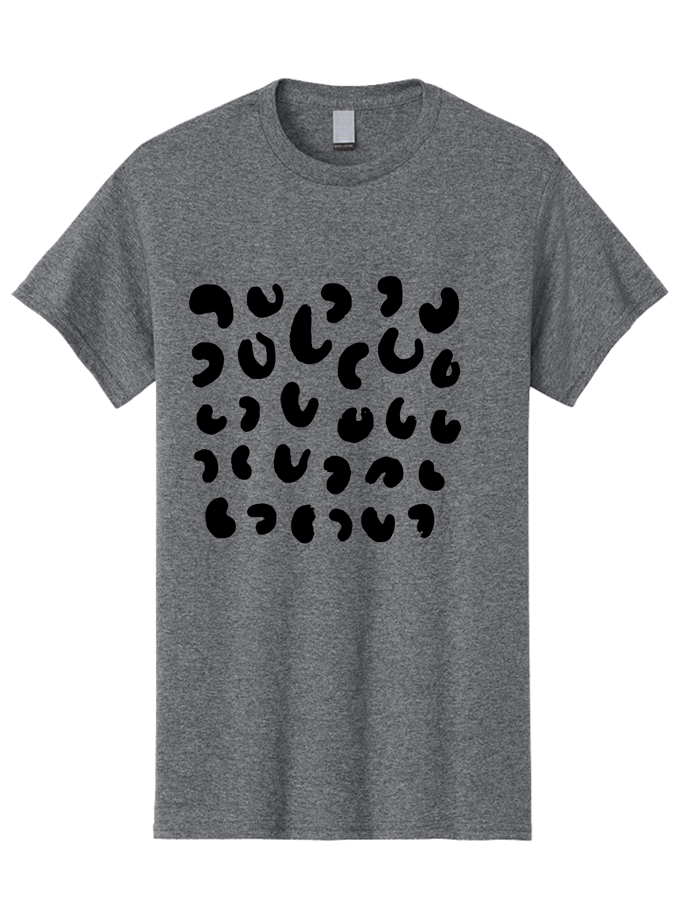Black-Leopard-Spots Men'S Graphic Tee, 100% Cotton, Comfortable Casual Summer Wear, Machine Washable, Black Qr Code, Abstract Design, Modern Pattern, Digital Scan, Futuristic Artwork, Tech Graphic, Unique Code -  Aaa385